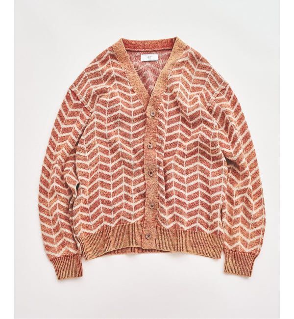 417 EDIFICE「《予約》インディゴジャガードカーディガン」|カーディガン|レッド
