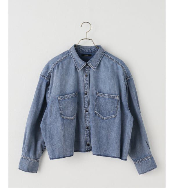 JOURNAL STANDARD「ライトオンスデニムクロップドシャツ」|シャツ・ブラウス|ブルー