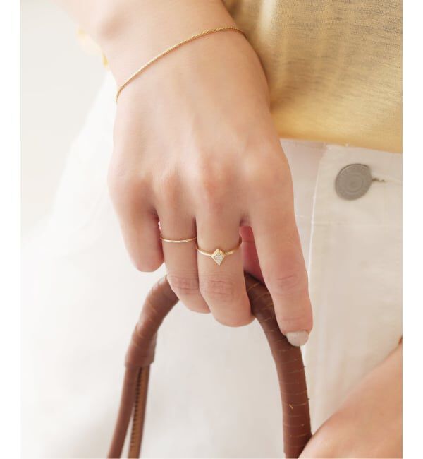 Lilas by Spick&Span「ラインテクスチャーアローダイヤパヴェリング K10」|リング|