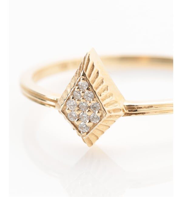 Lilas by Spick&Span「ラインテクスチャーアローダイヤパヴェリング K10」|リング|