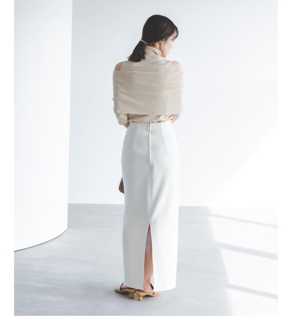 NOBLE「《追加》【洗える】コンフォートジャージーライクタイトスカート 4」|スカート|