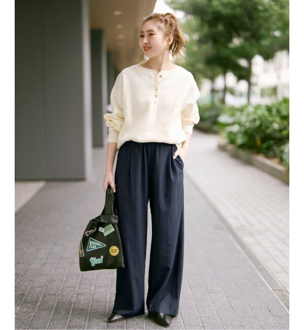 Spick and Span「《新色有り / 追加予約》メタルボタンヘンリーネックニット」|ニット・セーター|