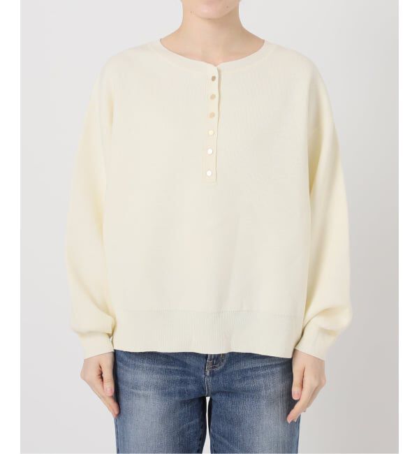 Spick and Span「《新色有り / 追加予約》メタルボタンヘンリーネックニット」|ニット・セーター|