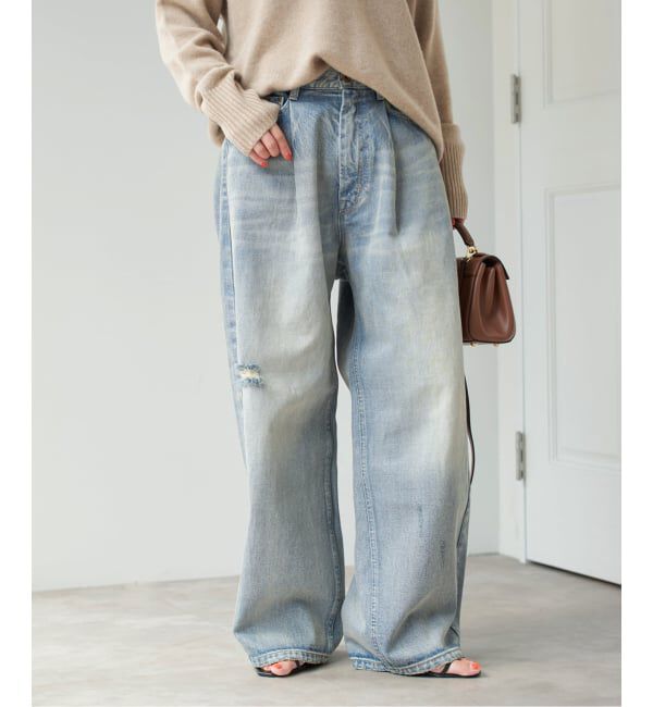 Spick and Span「《WEB限定 / 追加予約》5 1/2 TUCKBARREL DENIM」|デニム|