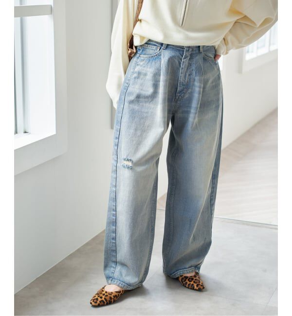 Spick and Span「《WEB限定 / 追加予約》5 1/2 TUCKBARREL DENIM」|デニム|