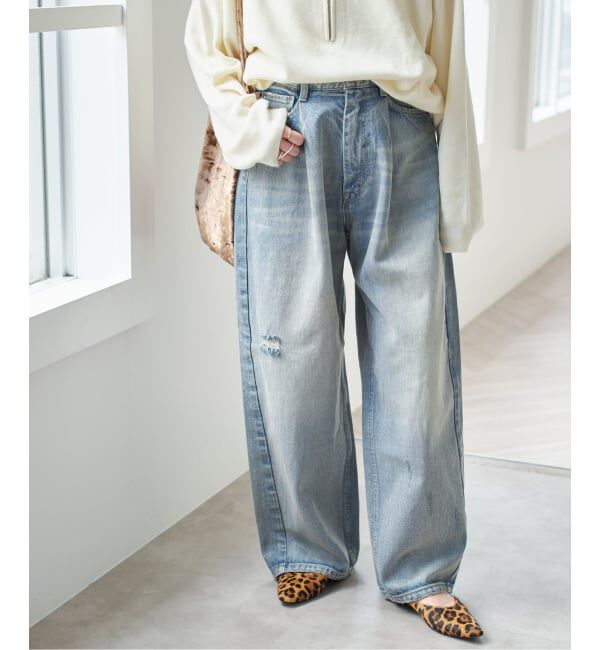 Spick and Span「《WEB限定 / 追加予約》5 1/2 TUCKBARREL DENIM」|デニム|