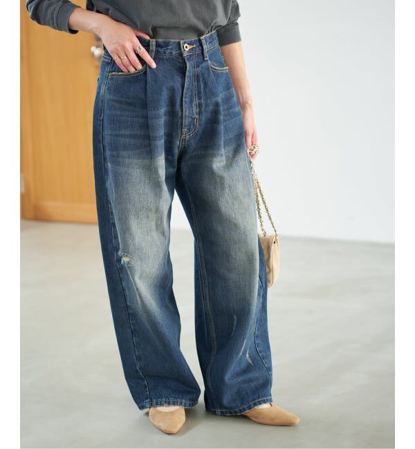 Spick and Span「《WEB限定 / 追加予約》5 1/2 TUCKBARREL DENIM」|デニム|