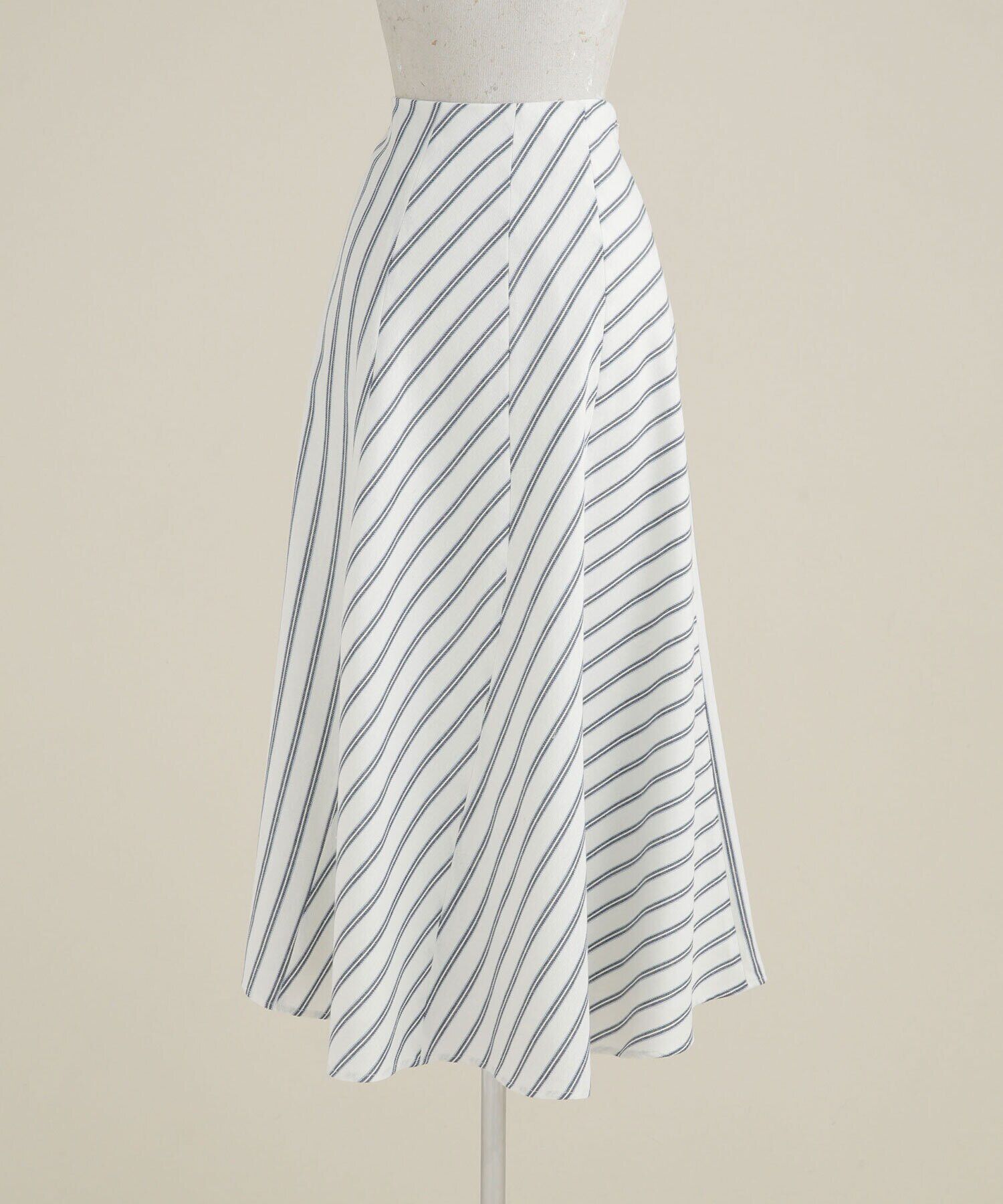nano･universe「LB.03/ストライプエスカルゴ切り替えフレアスカート」|スカート|