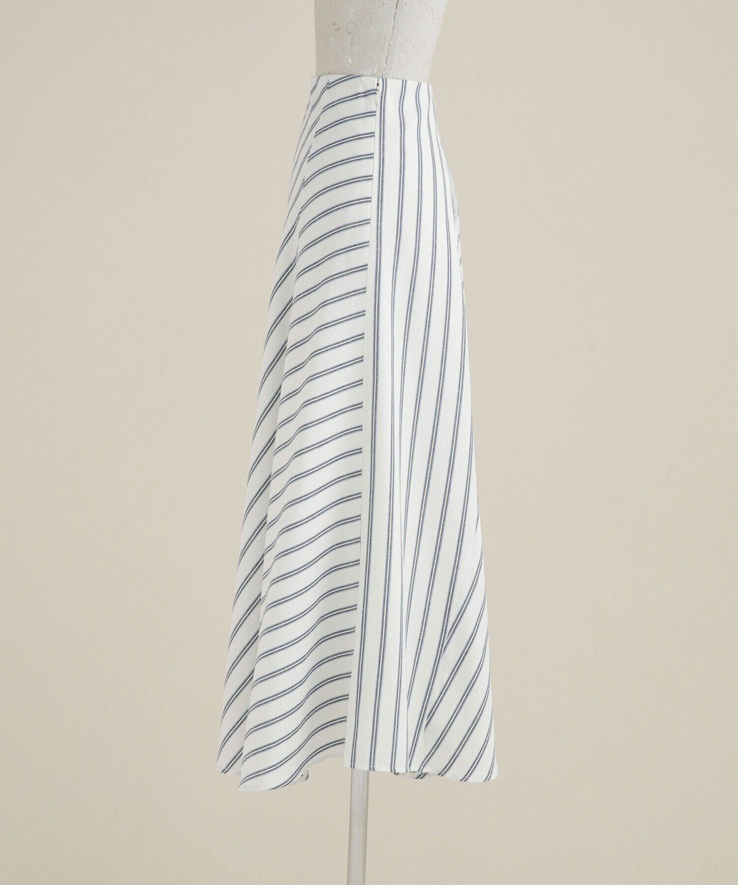 nano･universe「LB.03/ストライプエスカルゴ切り替えフレアスカート」|スカート|