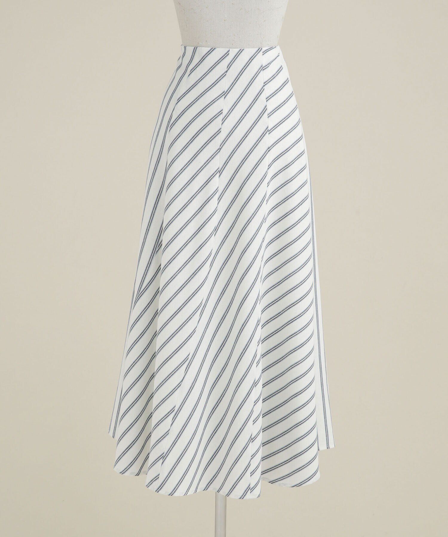 nano･universe「LB.03/ストライプエスカルゴ切り替えフレアスカート」|スカート|