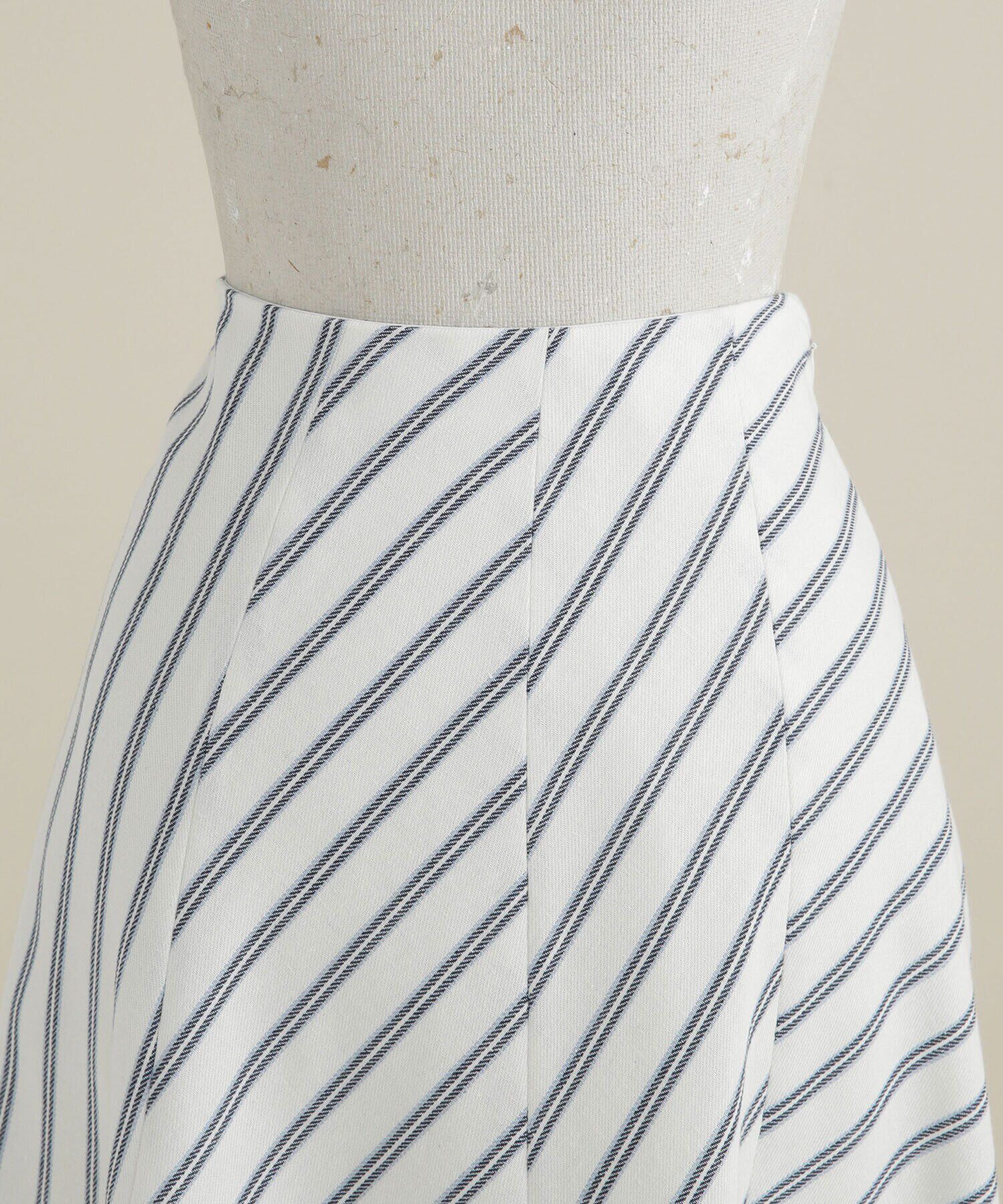 nano･universe「LB.03/ストライプエスカルゴ切り替えフレアスカート」|スカート|