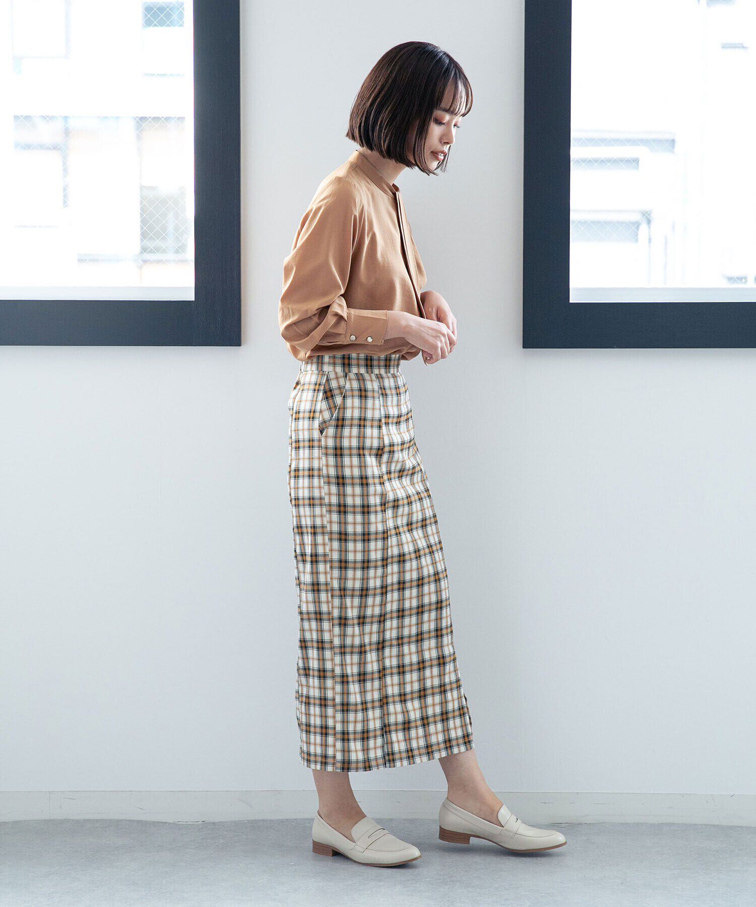 nano･universe「LB.04/ストレートシルエットチェック柄スカート」|スカート|