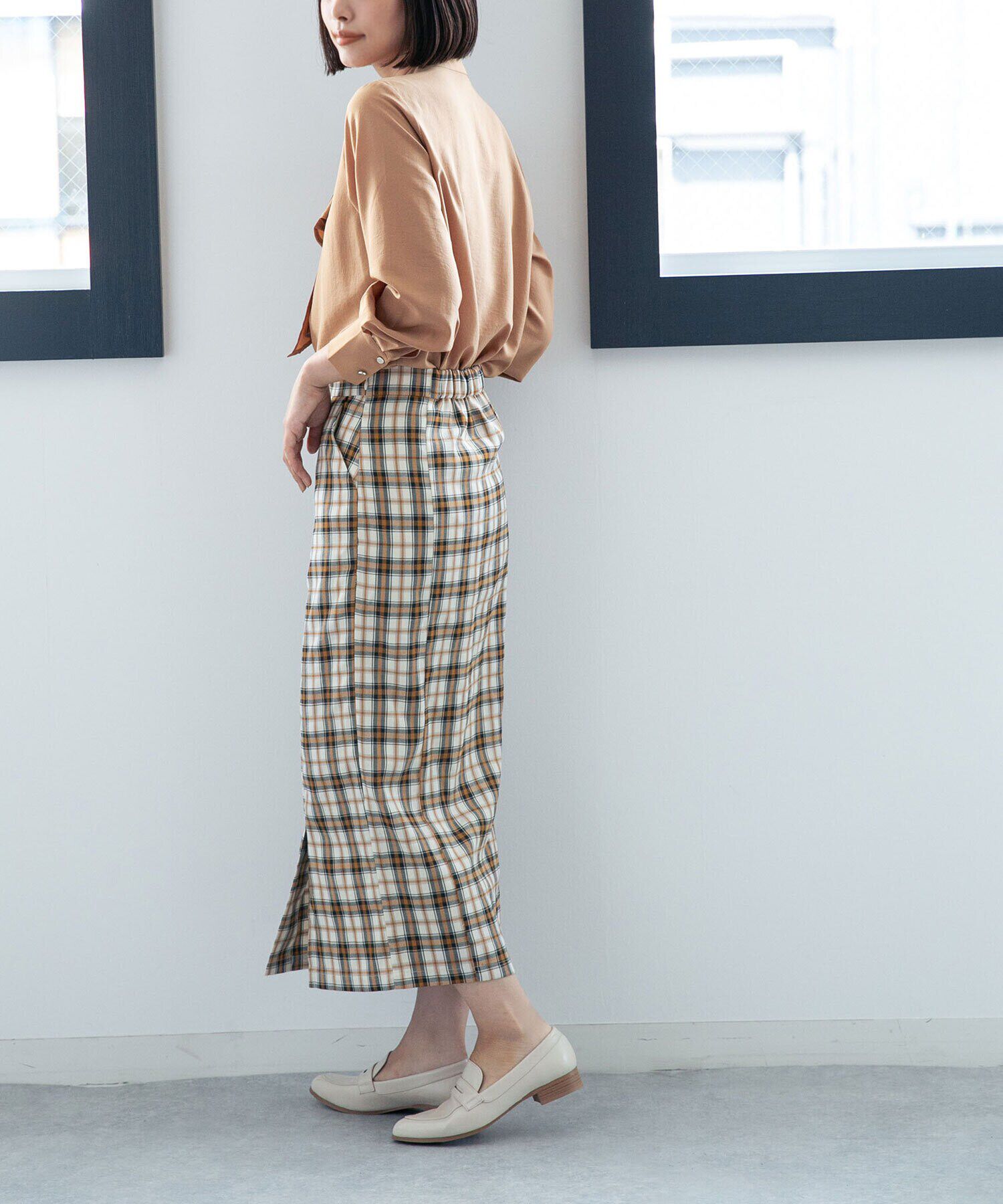 nano･universe「LB.04/ストレートシルエットチェック柄スカート」|スカート|