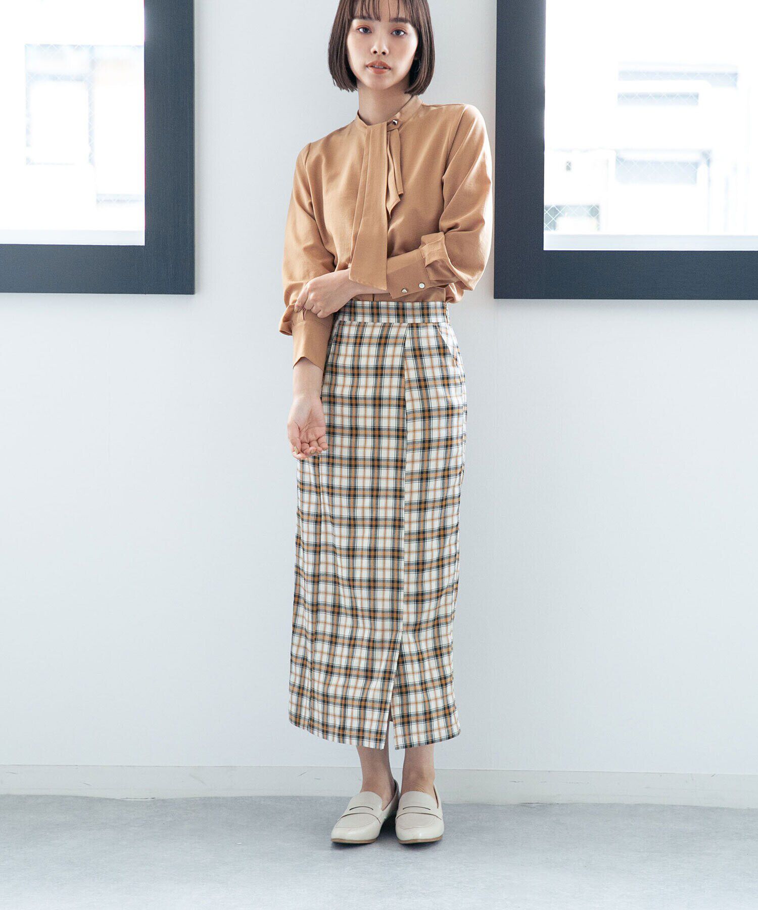 nano･universe「LB.04/ストレートシルエットチェック柄スカート」|スカート|