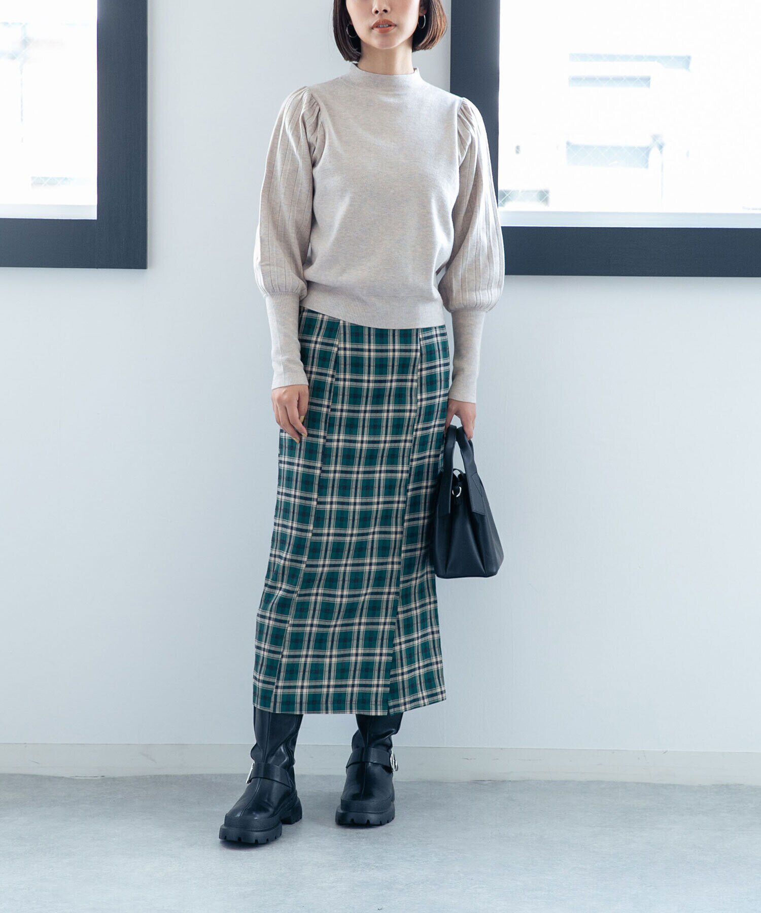 nano･universe「LB.04/ストレートシルエットチェック柄スカート」|スカート|