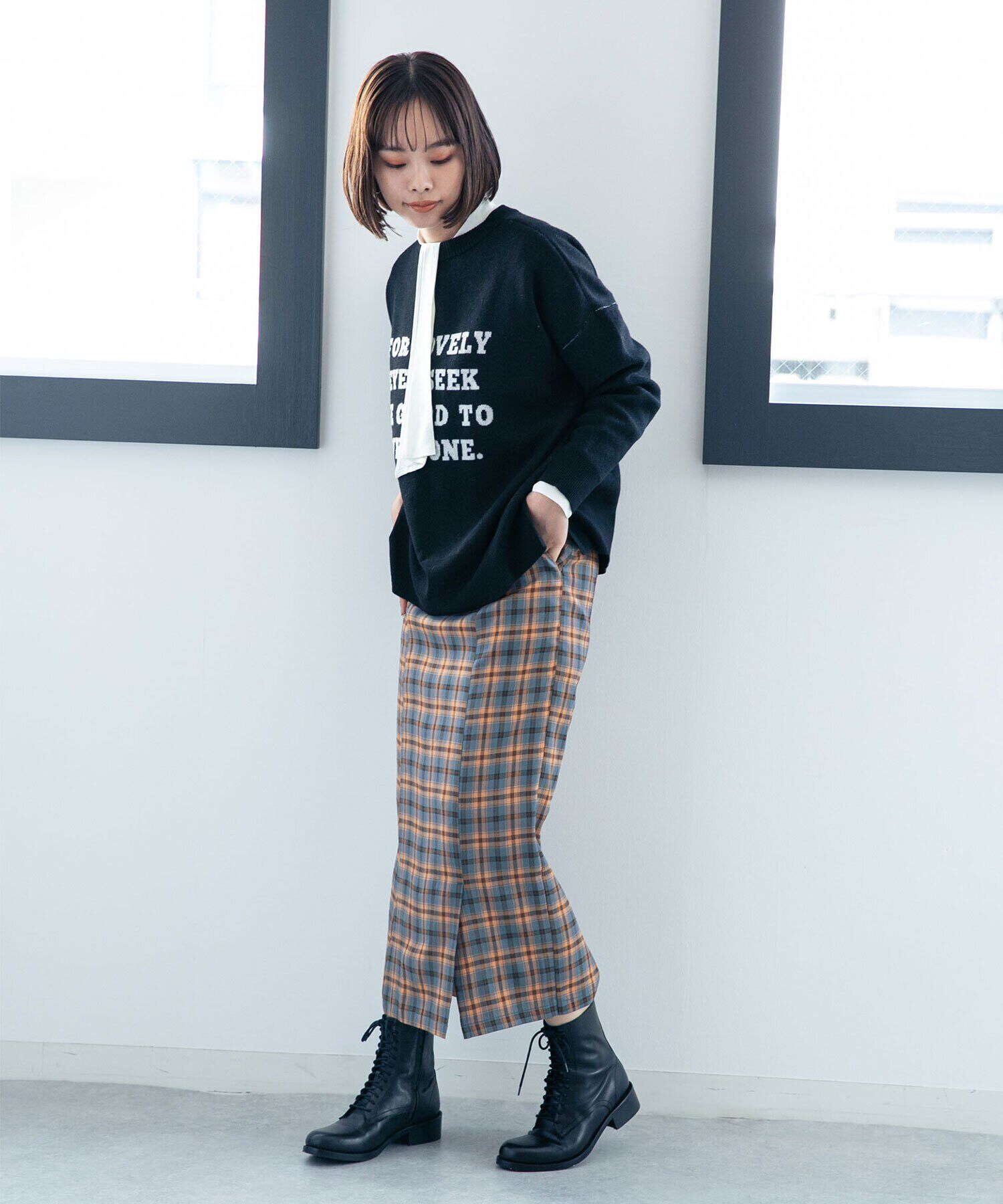 nano･universe「LB.04/ストレートシルエットチェック柄スカート」|スカート|