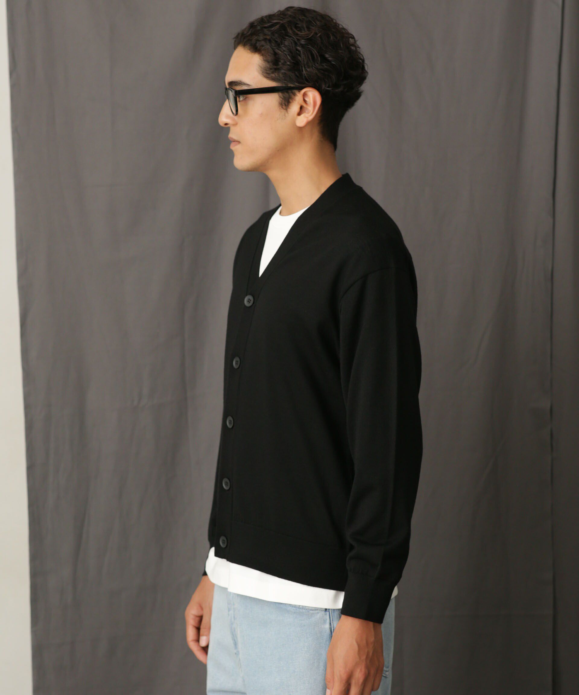 nano･universe「「毛玉レスニット」 ファインゲージＶカーディガン」|ニット・セーター|