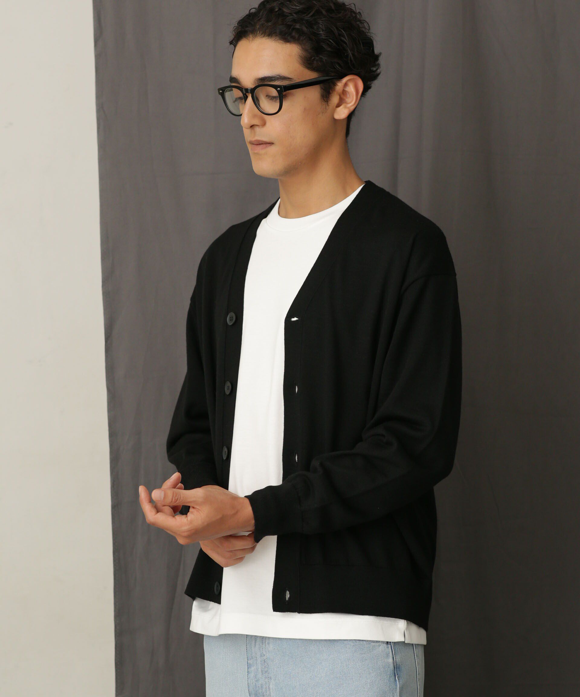 nano･universe「「毛玉レスニット」 ファインゲージＶカーディガン」|ニット・セーター|