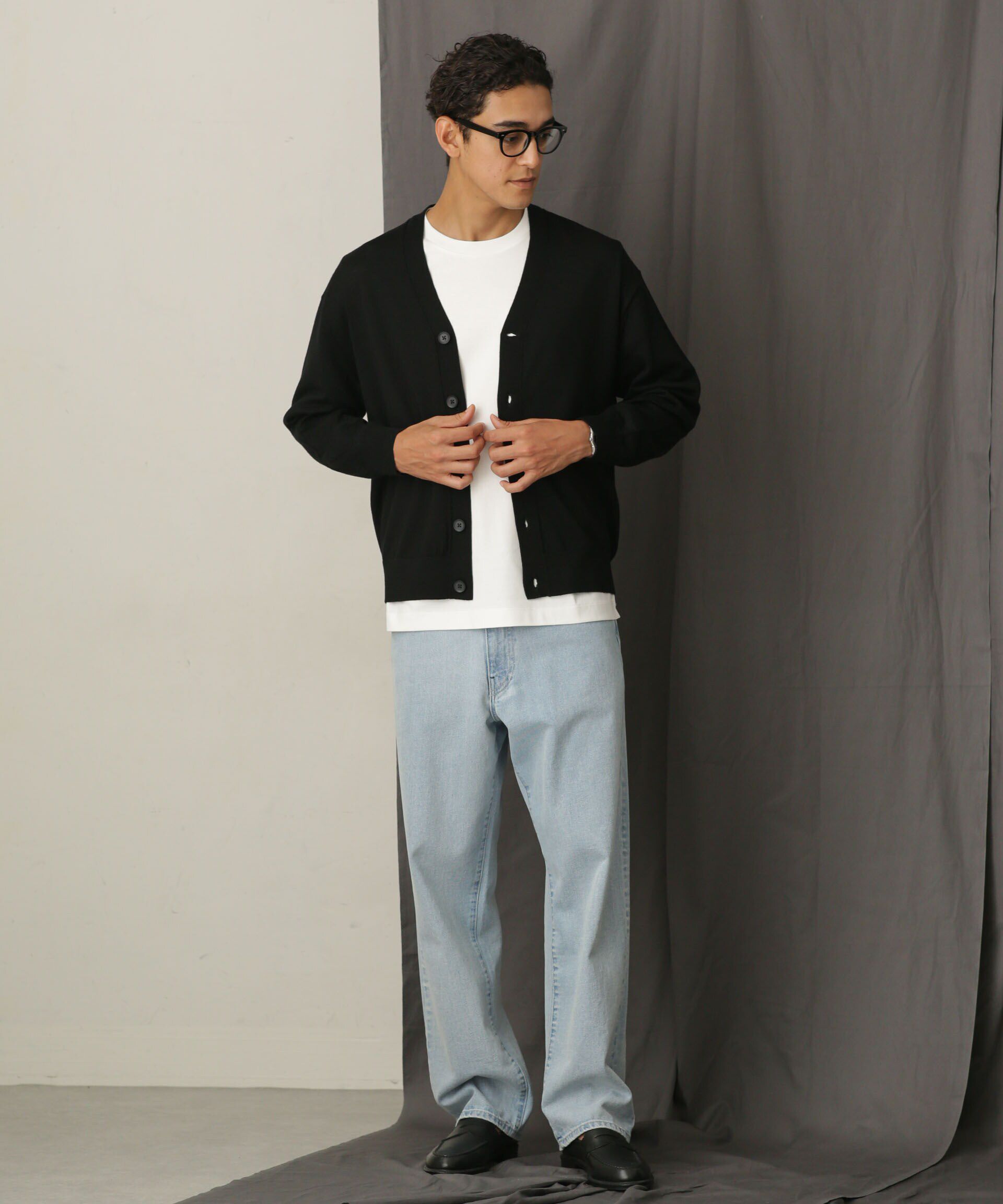 nano･universe「「毛玉レスニット」 ファインゲージＶカーディガン」|ニット・セーター|