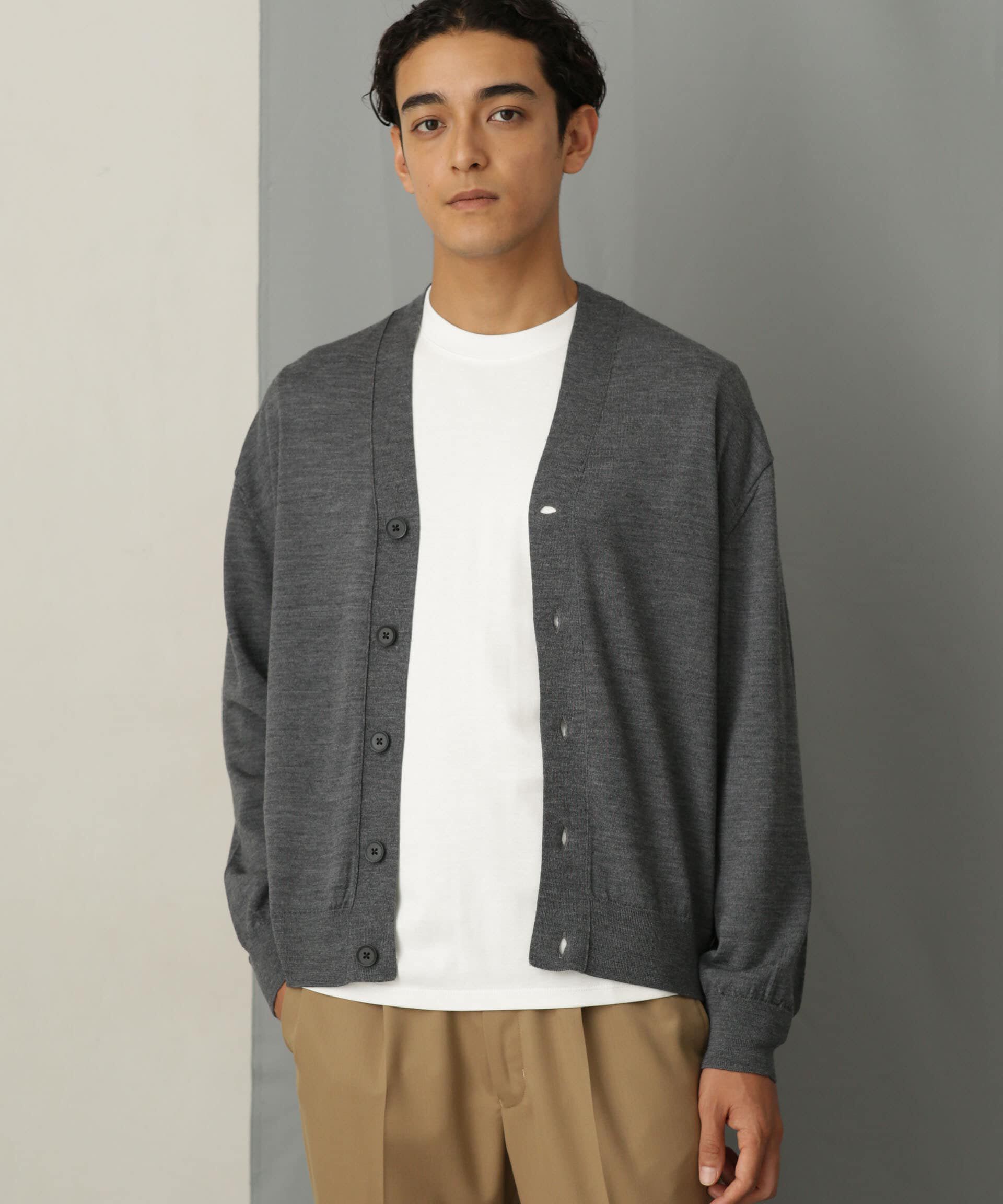 nano･universe「「毛玉レスニット」 ファインゲージＶカーディガン」|ニット・セーター|