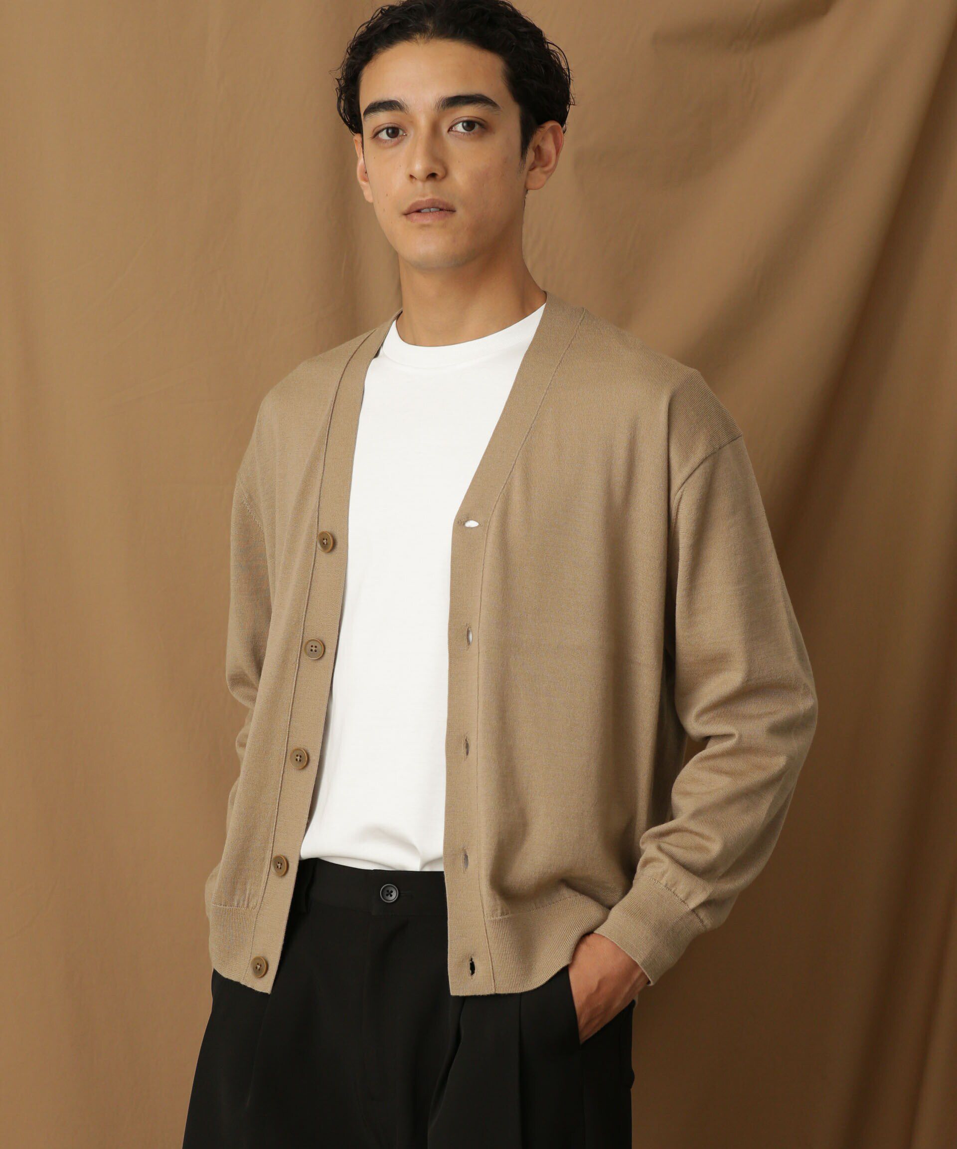 nano･universe「「毛玉レスニット」 ファインゲージＶカーディガン」|ニット・セーター|