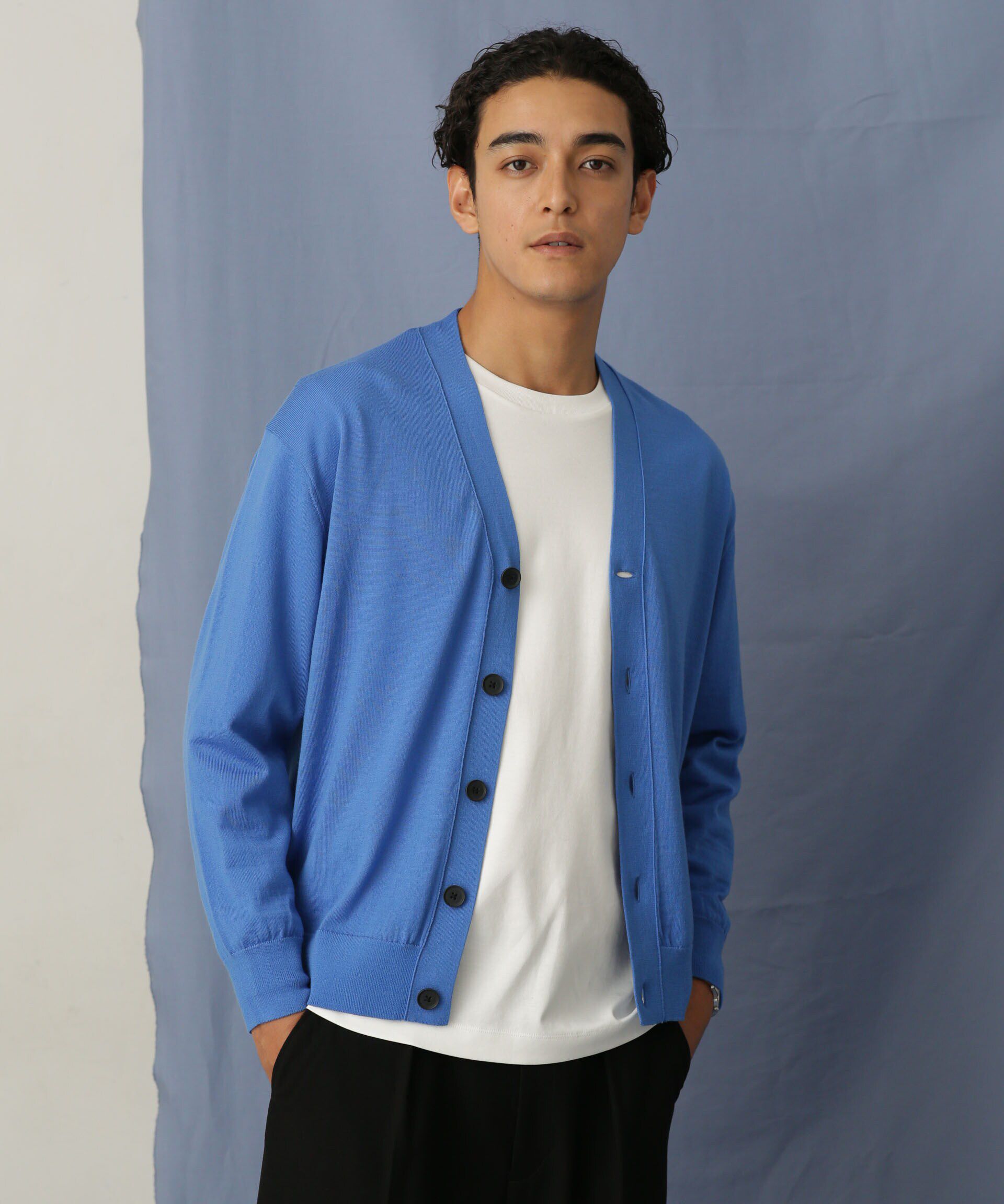 nano･universe「「毛玉レスニット」 ファインゲージＶカーディガン」|ニット・セーター|