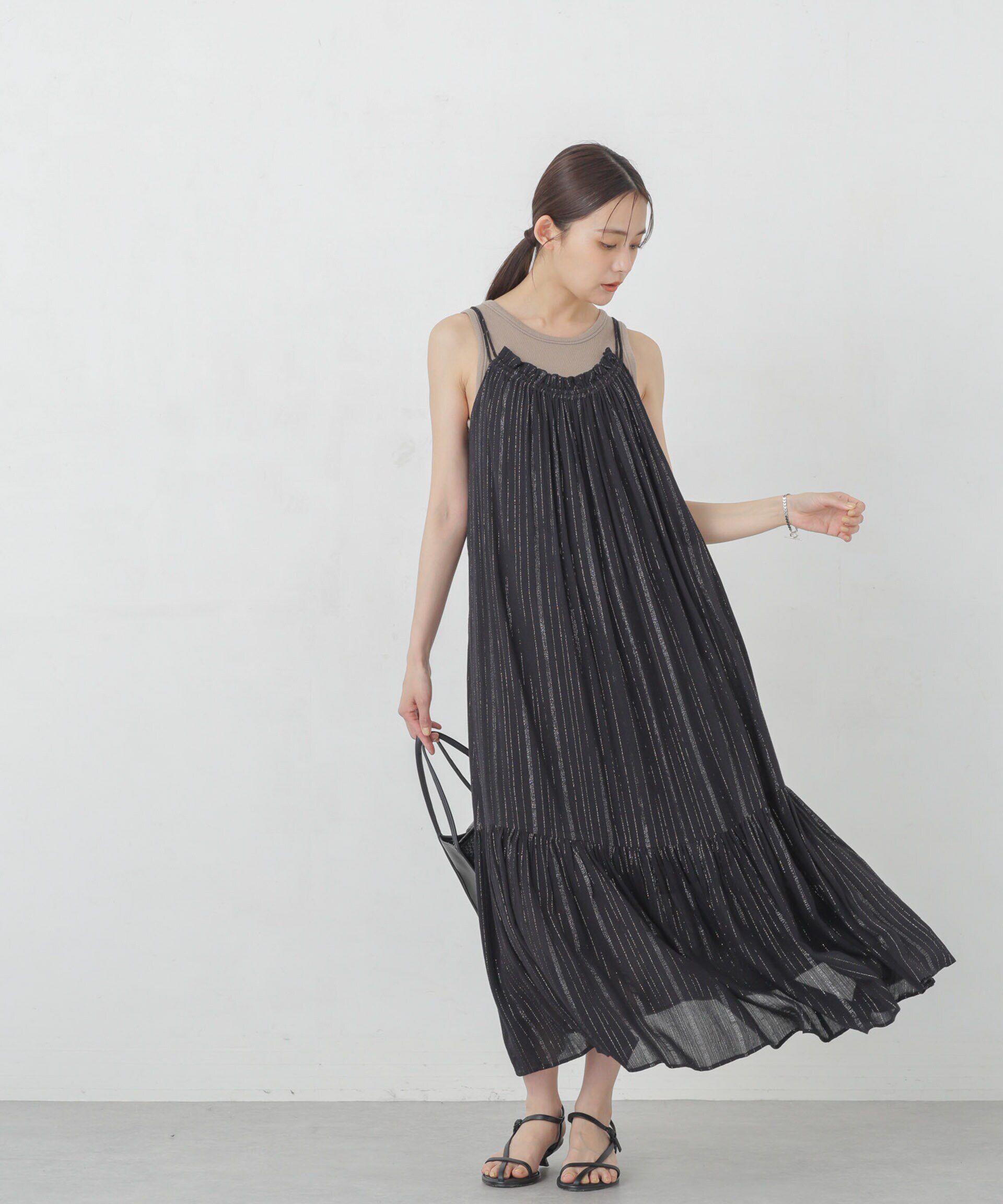 nano･universe「インドラメストライプキャミワンピース」|ワンピース|