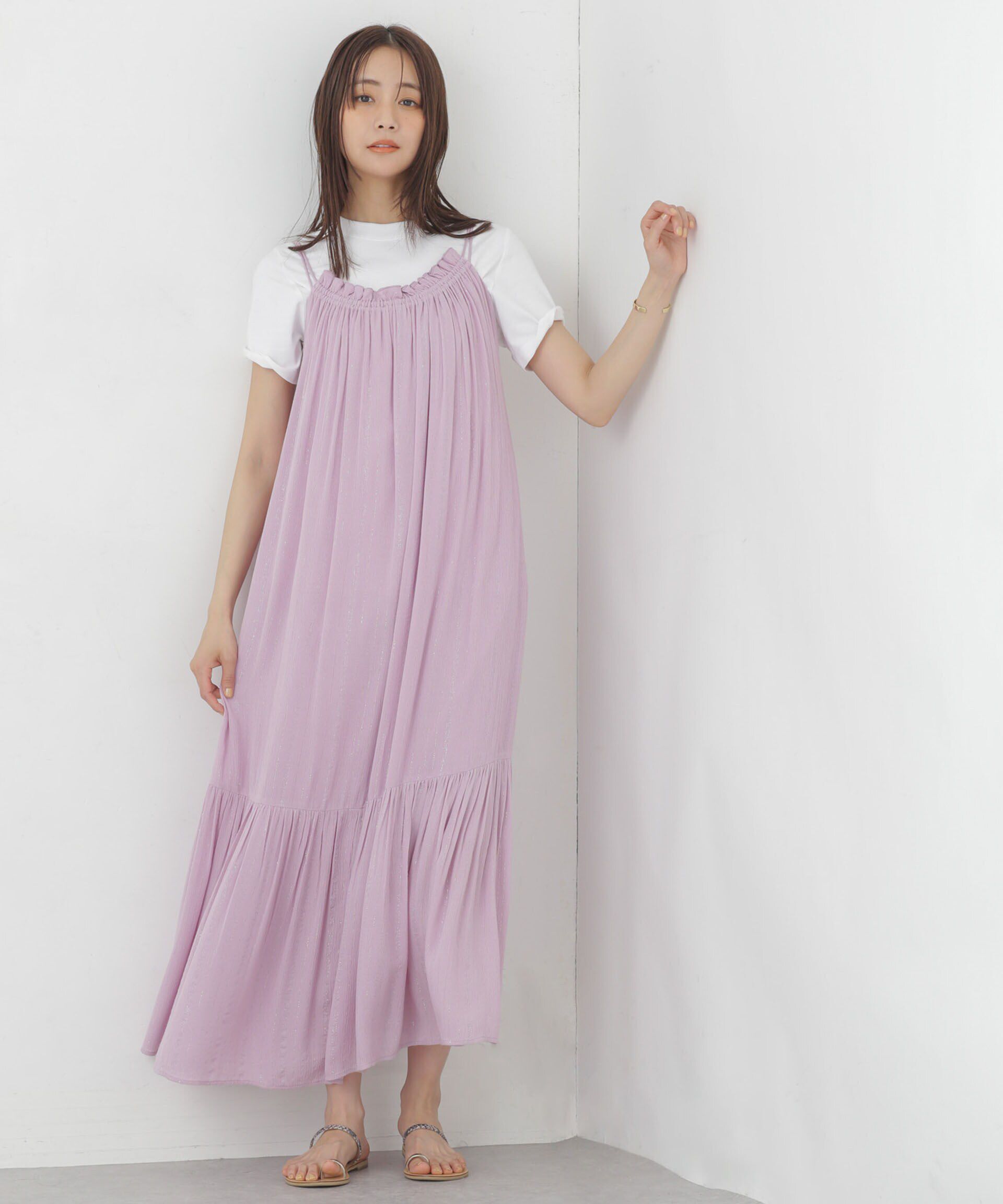 nano･universe「インドラメストライプキャミワンピース」|ワンピース|