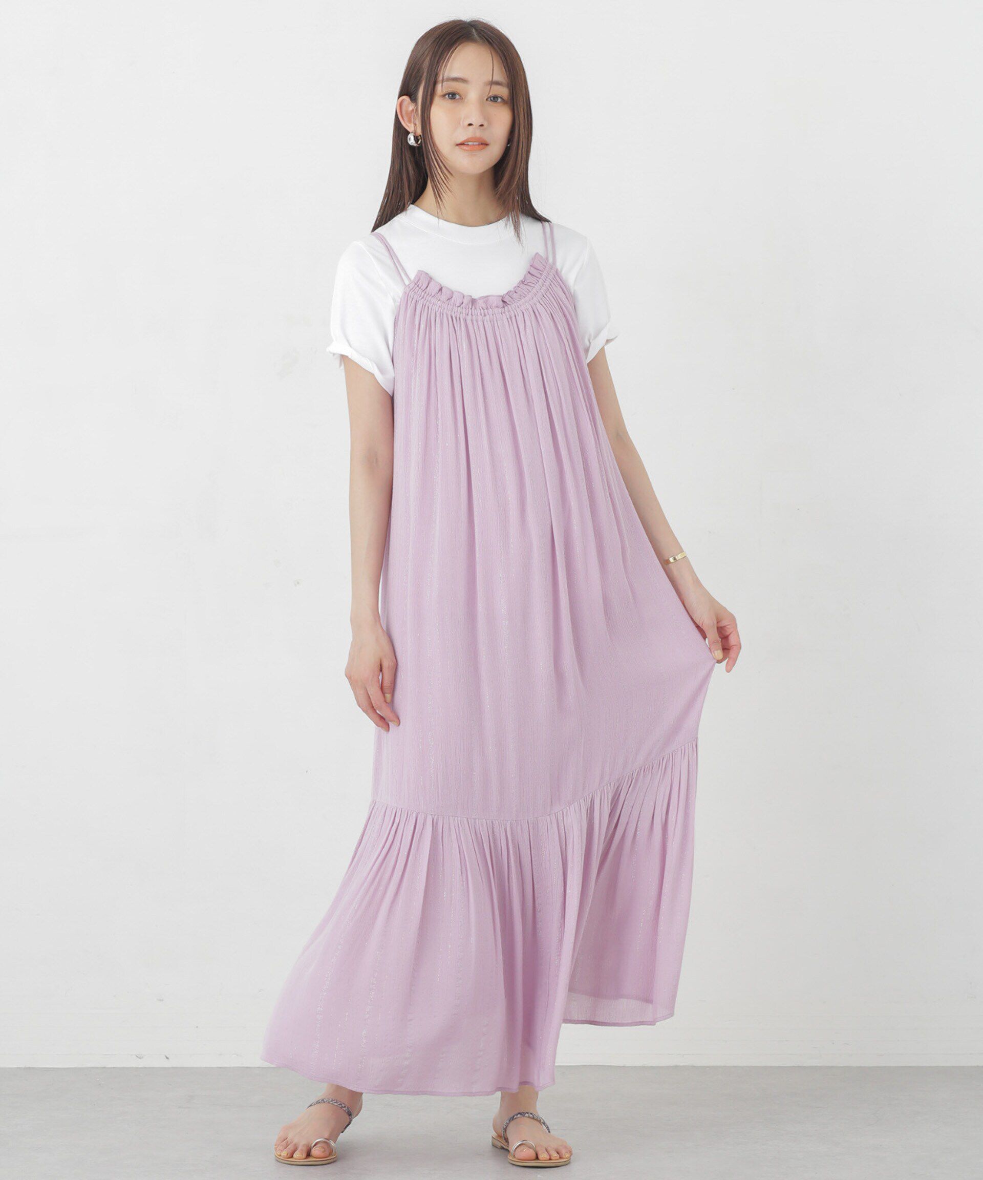 nano･universe「インドラメストライプキャミワンピース」|ワンピース|