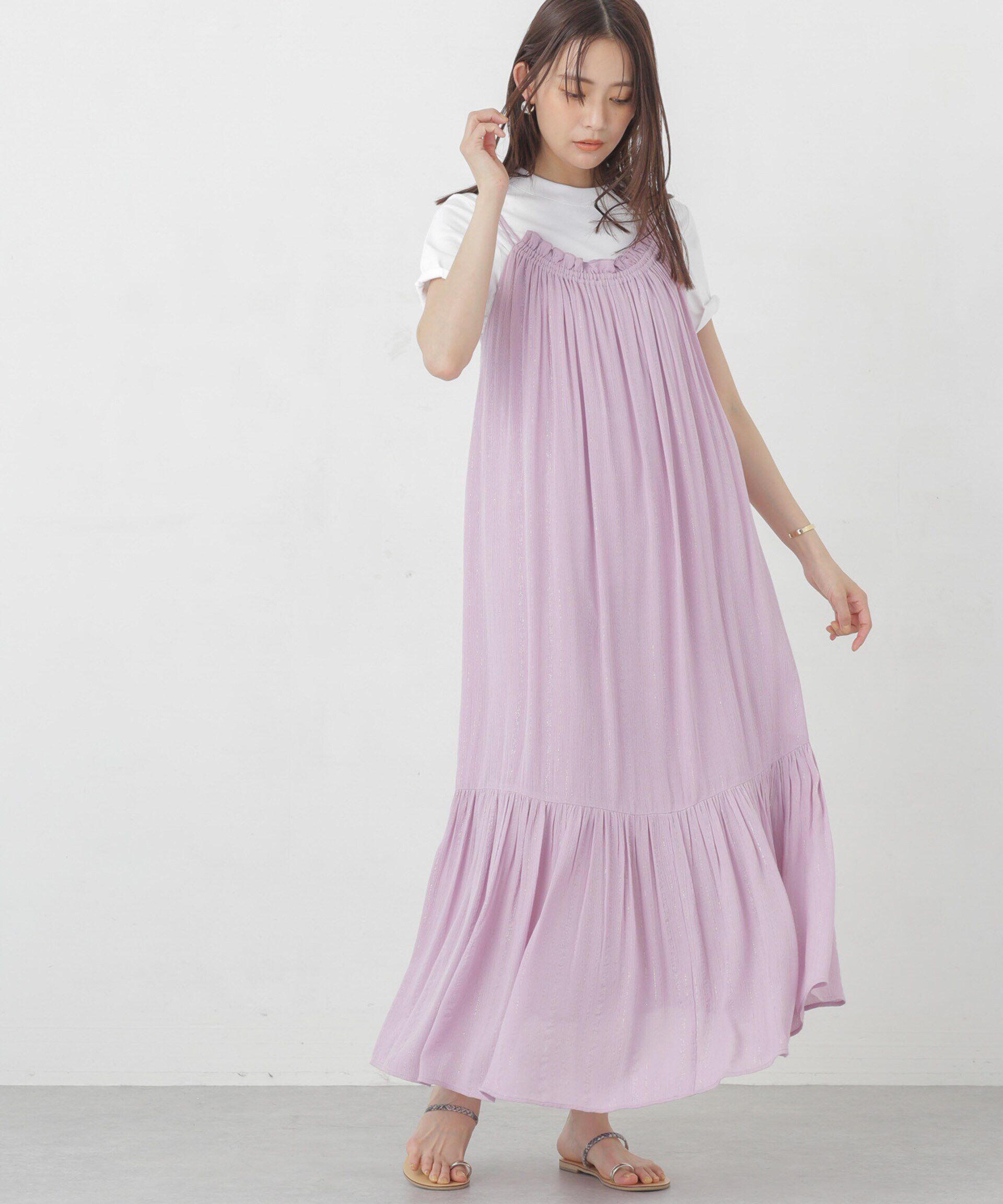 nano･universe「インドラメストライプキャミワンピース」|ワンピース|