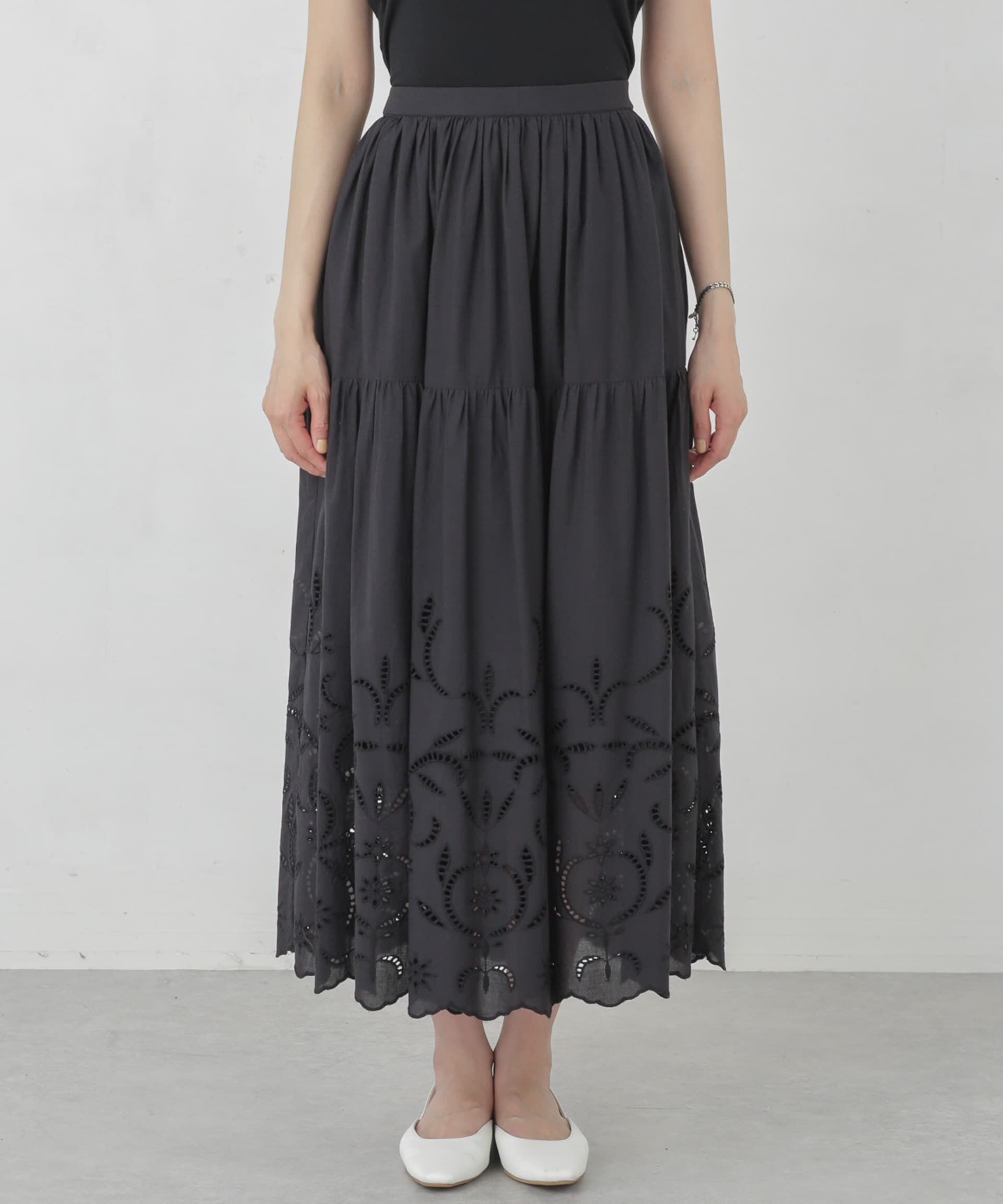 nano･universe「インドシフリー刺繍スカート」|スカート|
