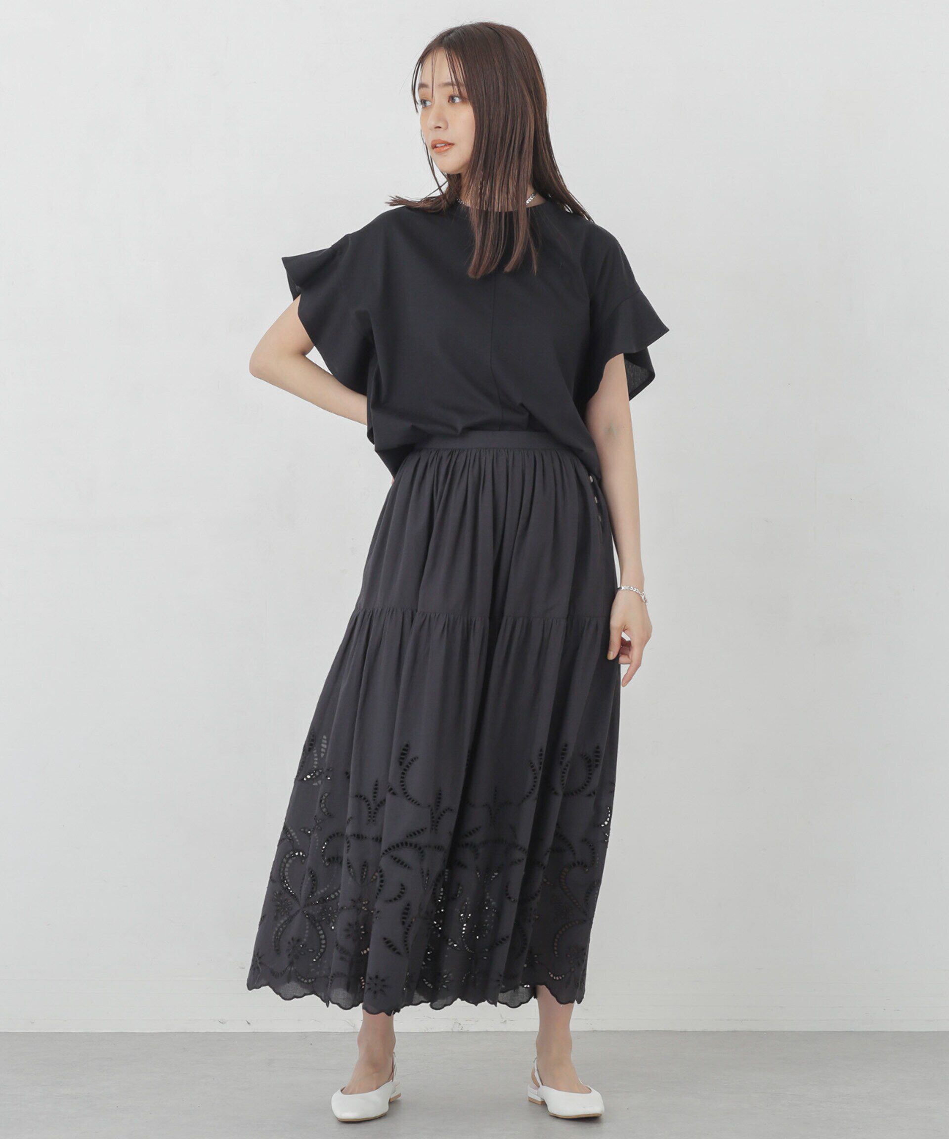nano･universe「インドシフリー刺繍スカート」|スカート|