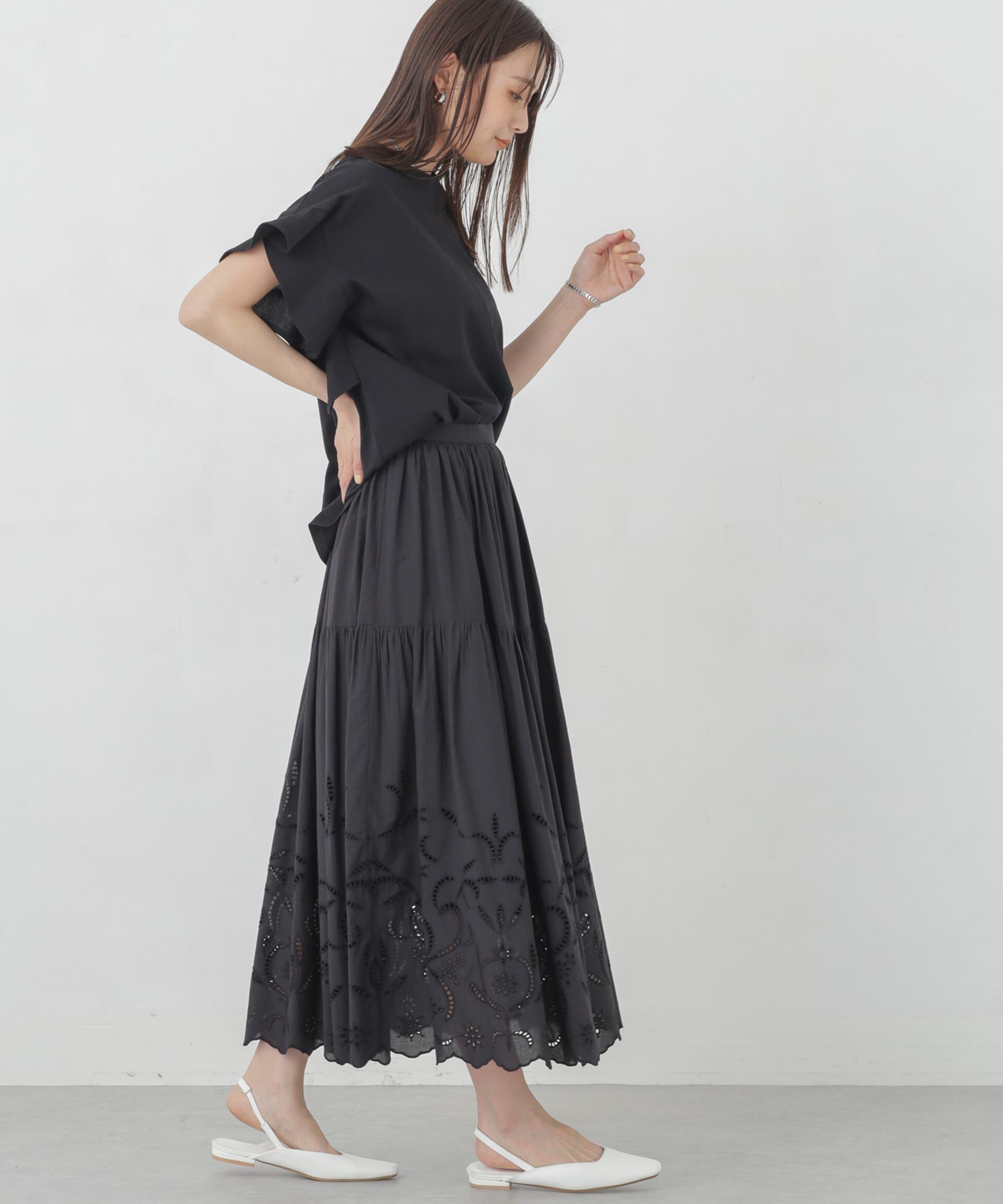 nano･universe「インドシフリー刺繍スカート」|スカート|