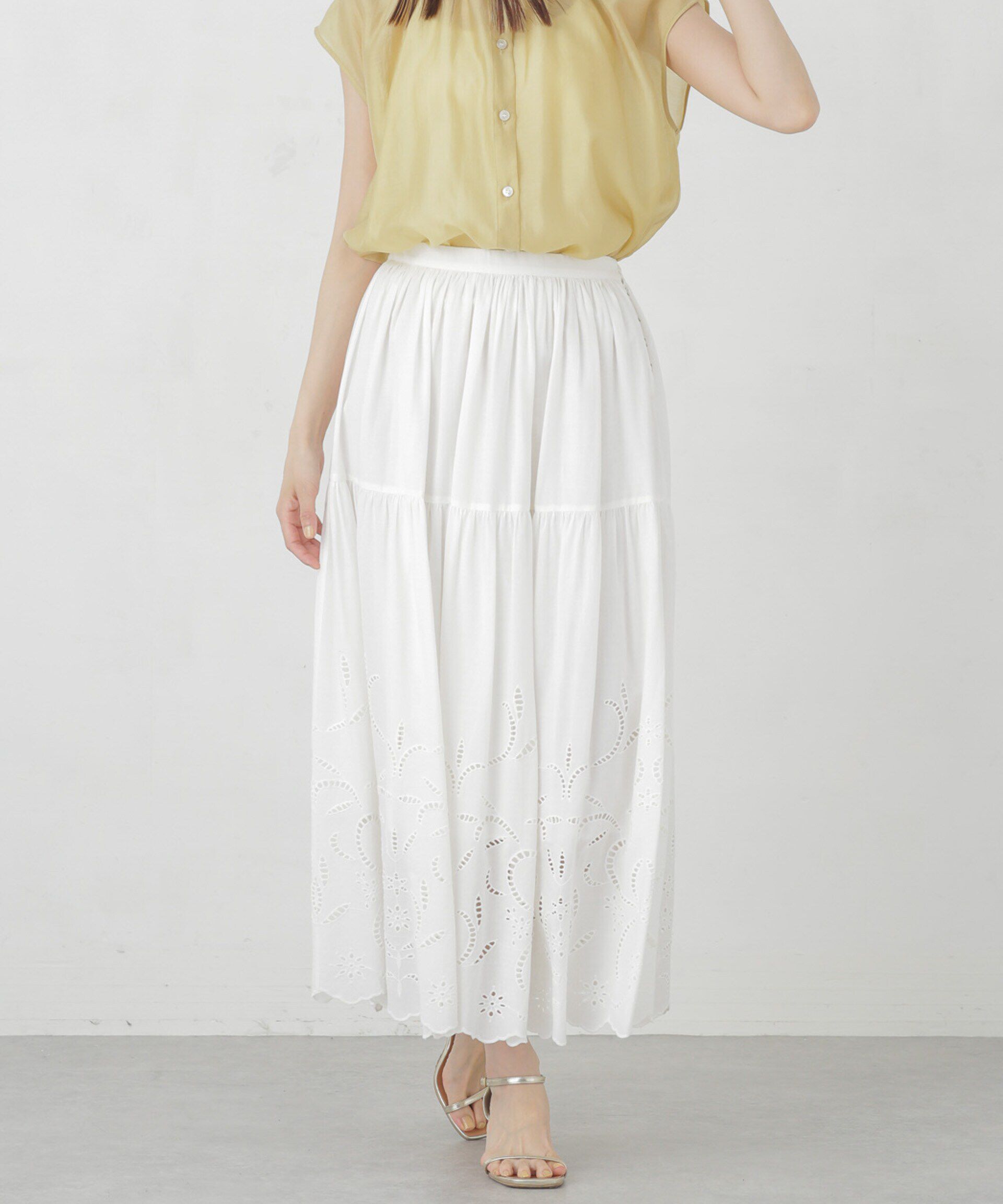 nano･universe「インドシフリー刺繍スカート」|スカート|