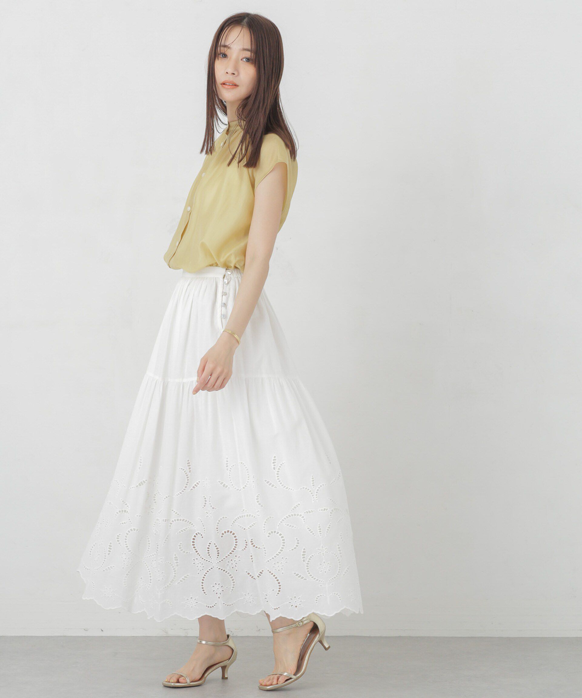 nano･universe「インドシフリー刺繍スカート」|スカート|