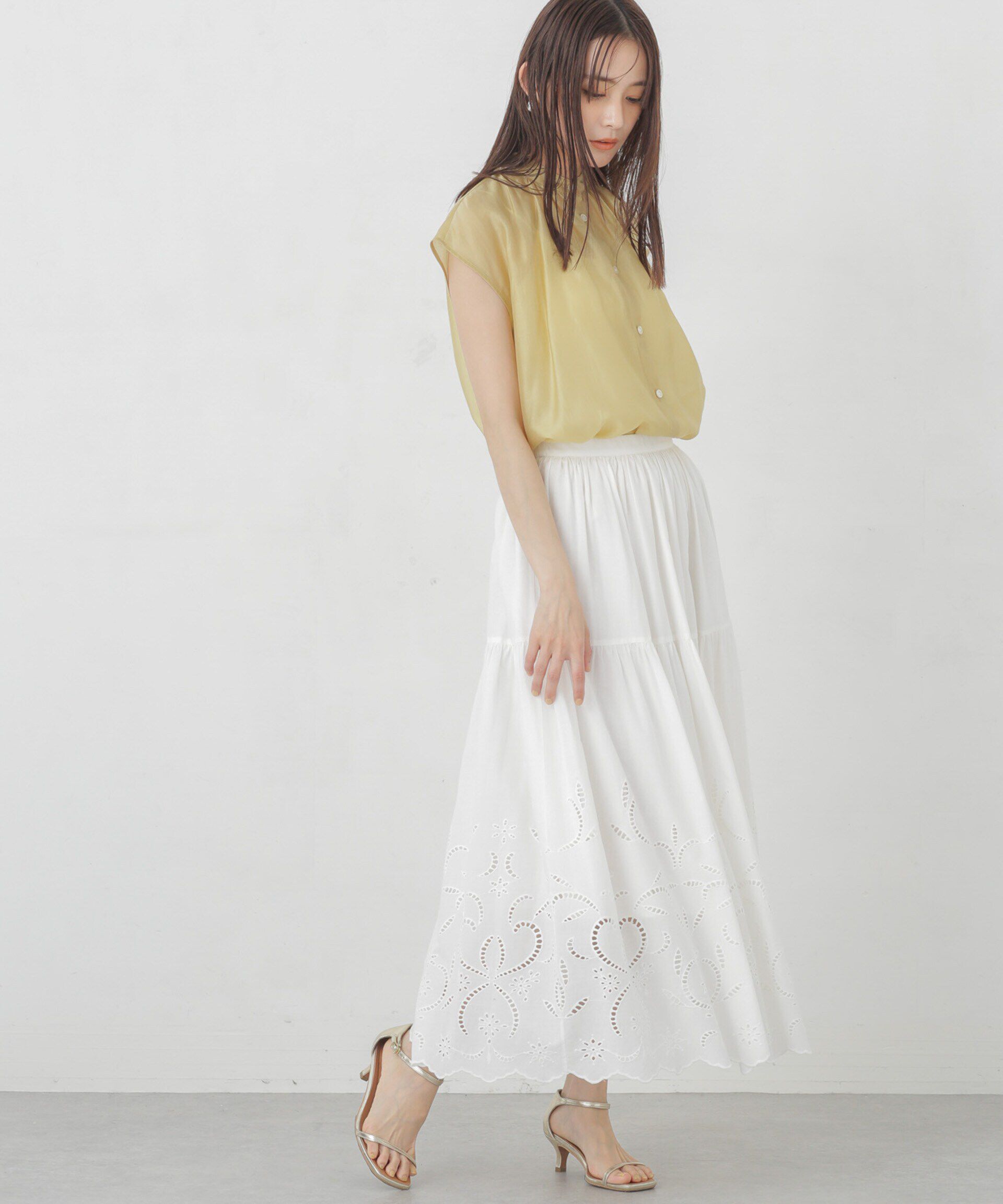 nano･universe「インドシフリー刺繍スカート」|スカート|