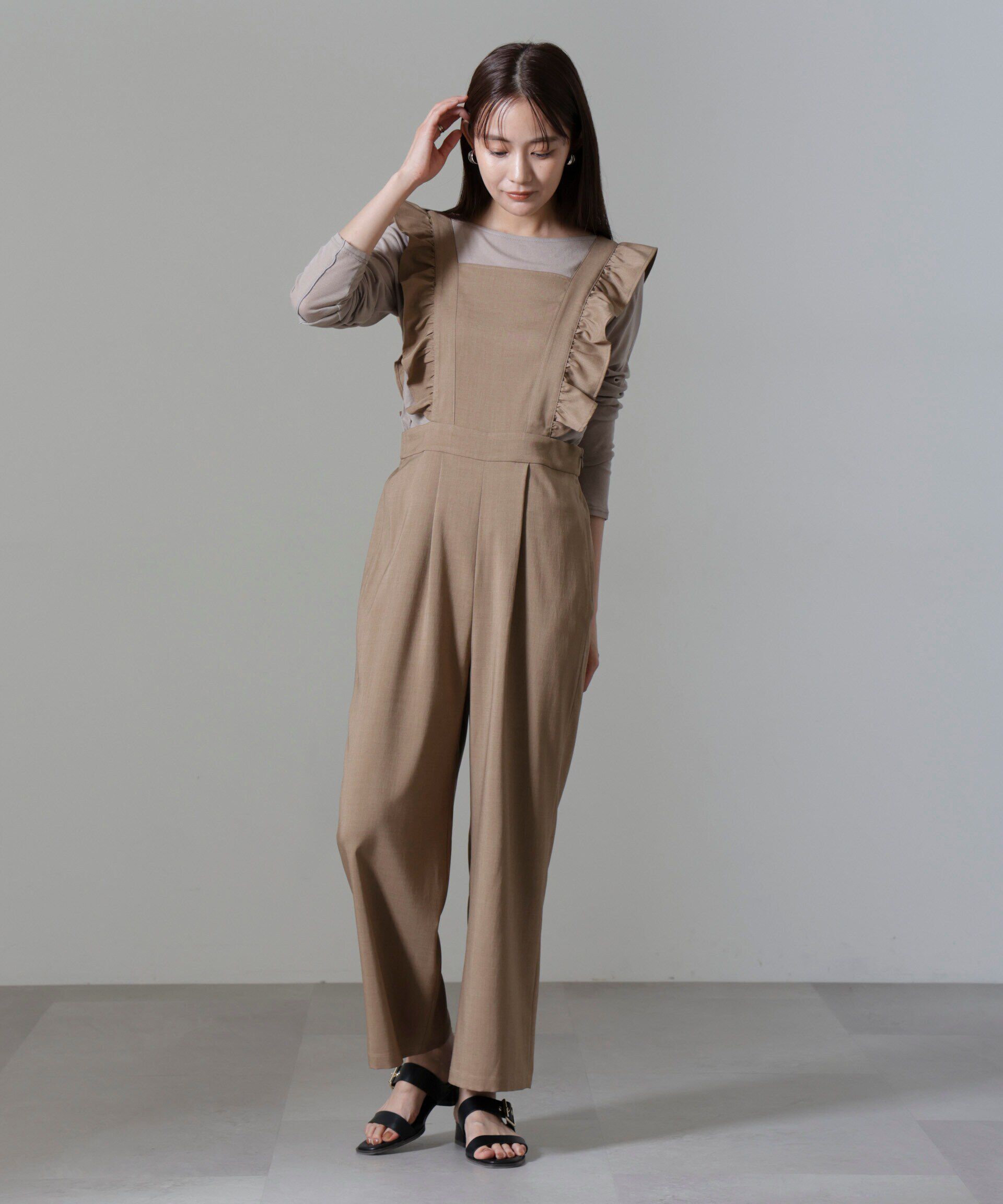 nano･universe「フリルスリーブオールインワン」|ワンピース|