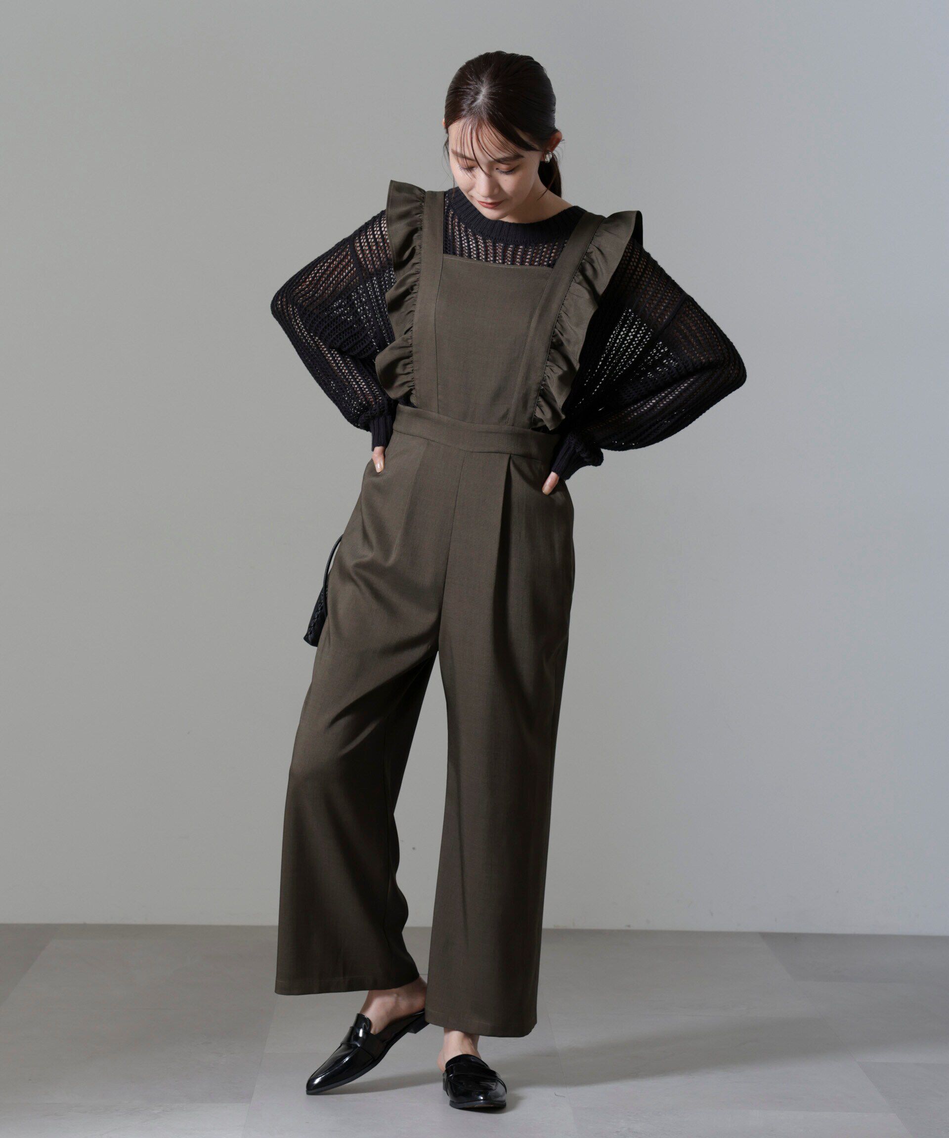 nano･universe「フリルスリーブオールインワン」|ワンピース|