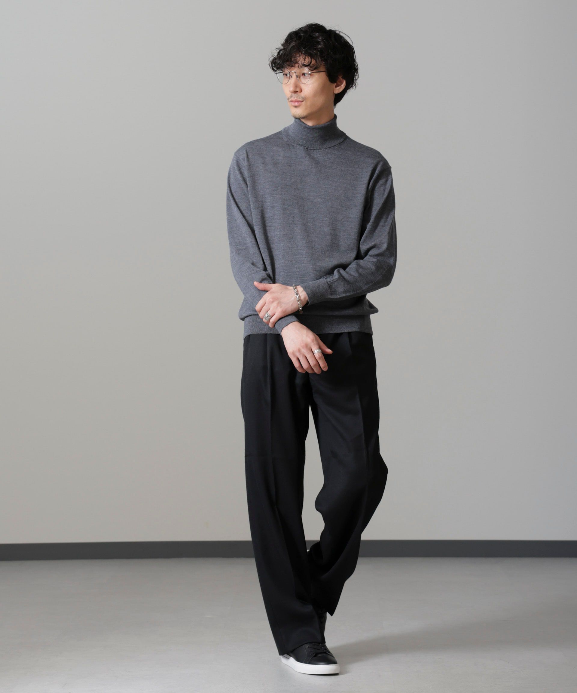 nano･universe「「毛玉レスニット」 ファインゲージタートルネック」|ニット・セーター|