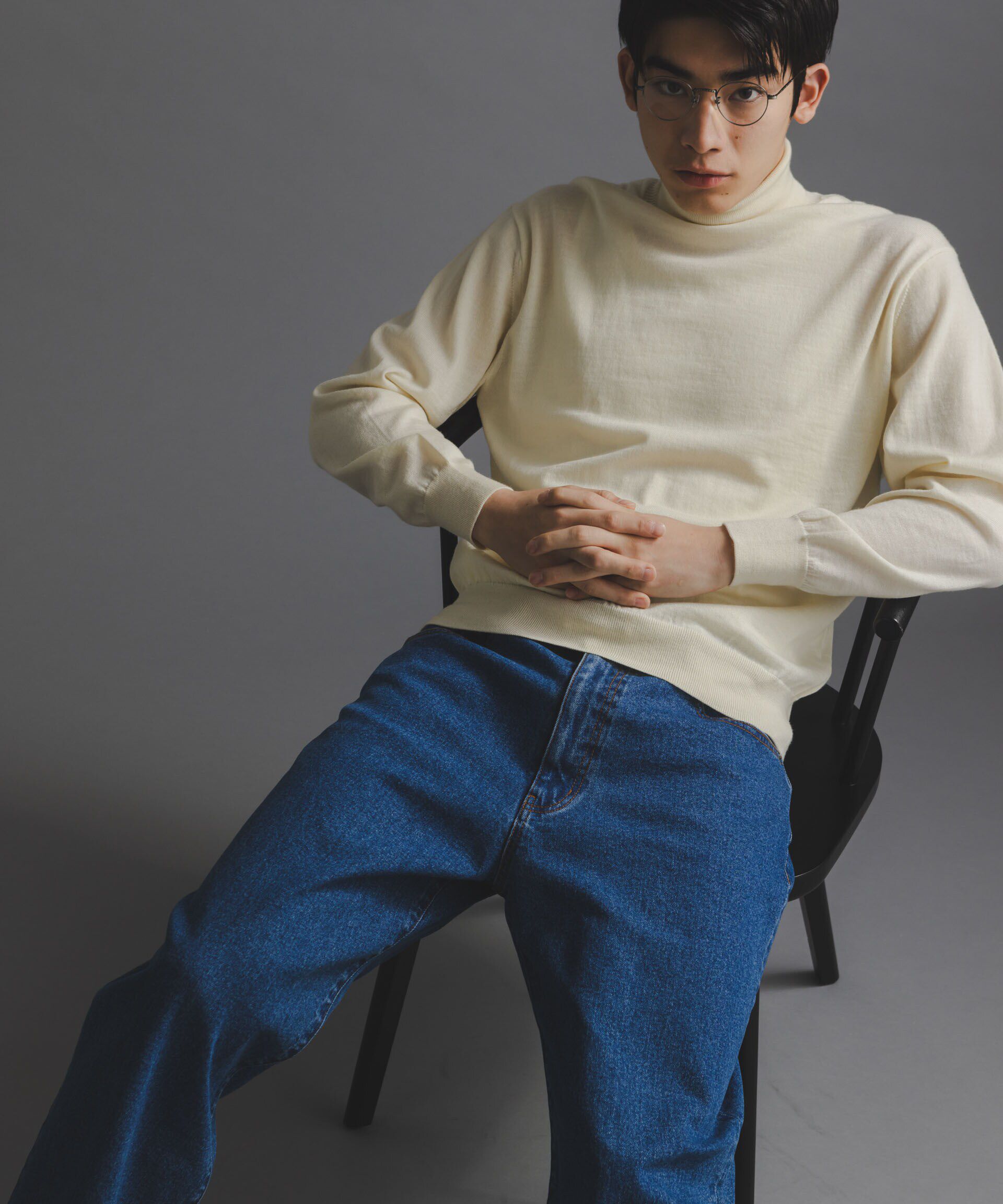 nano･universe「「毛玉レスニット」 ファインゲージタートルネック」|ニット・セーター|