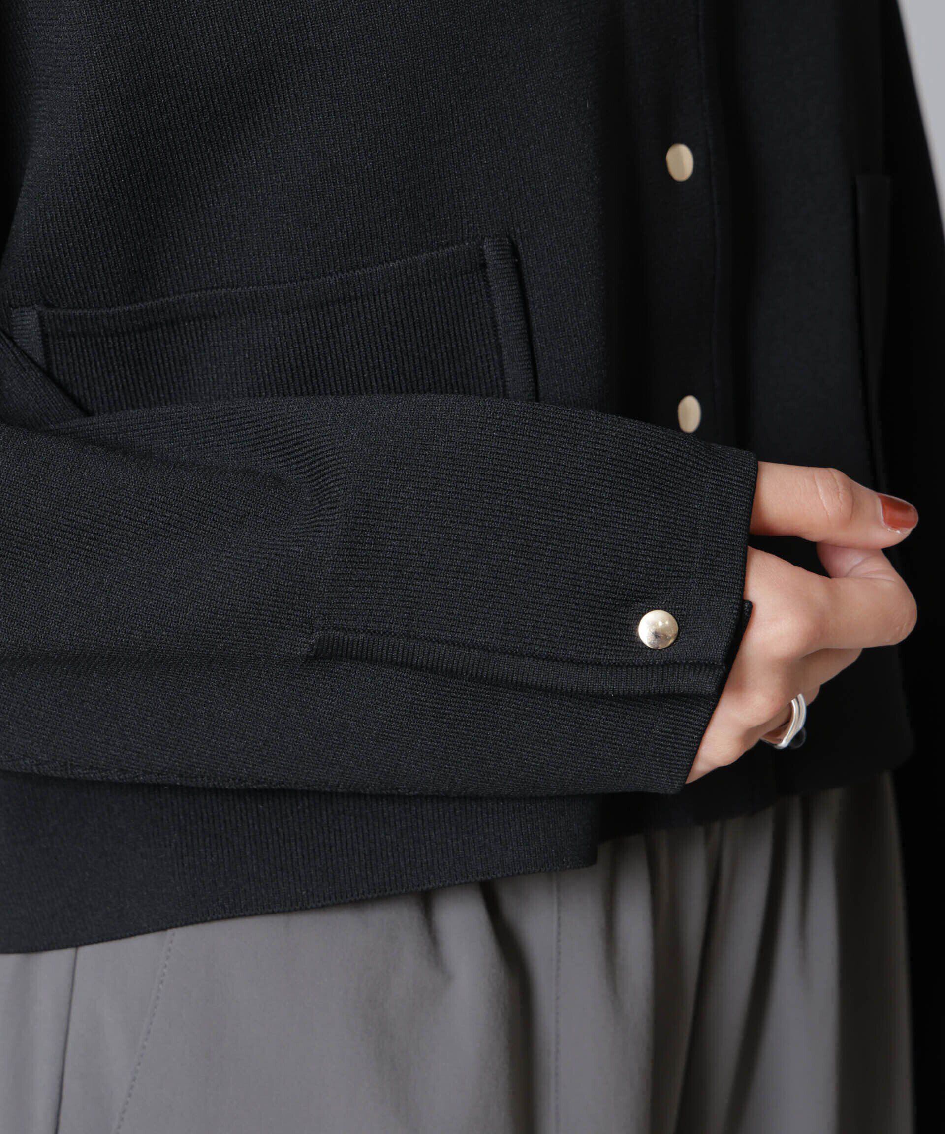 nano･universe「ノーカラーニットジャケット (セットアップ可)」|ニット・セーター|