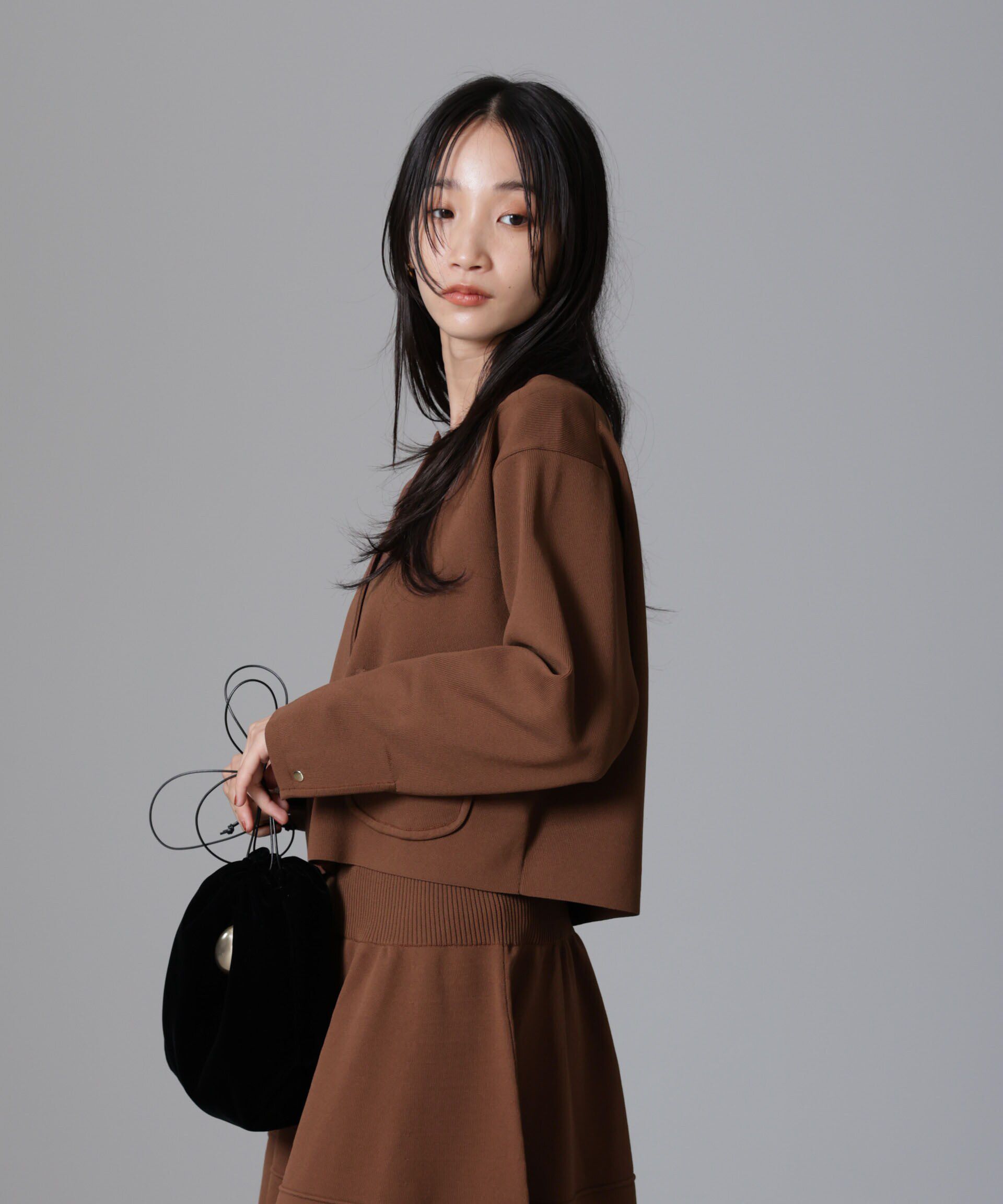 nano･universe「ノーカラーニットジャケット (セットアップ可)」|ニット・セーター|