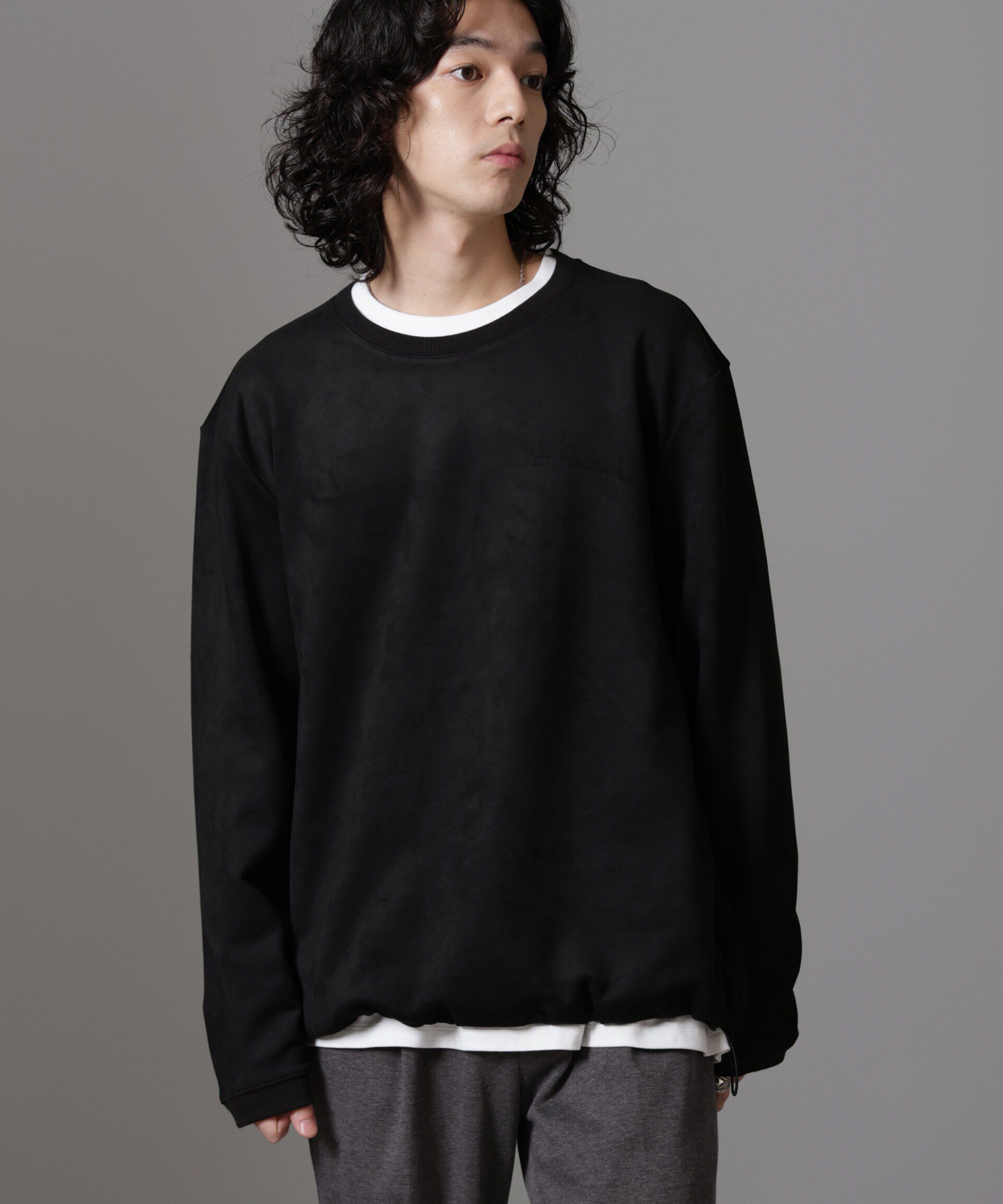 nano･universe「フェイクスエードプルオーバー 長袖」|Tシャツ・カットソー|