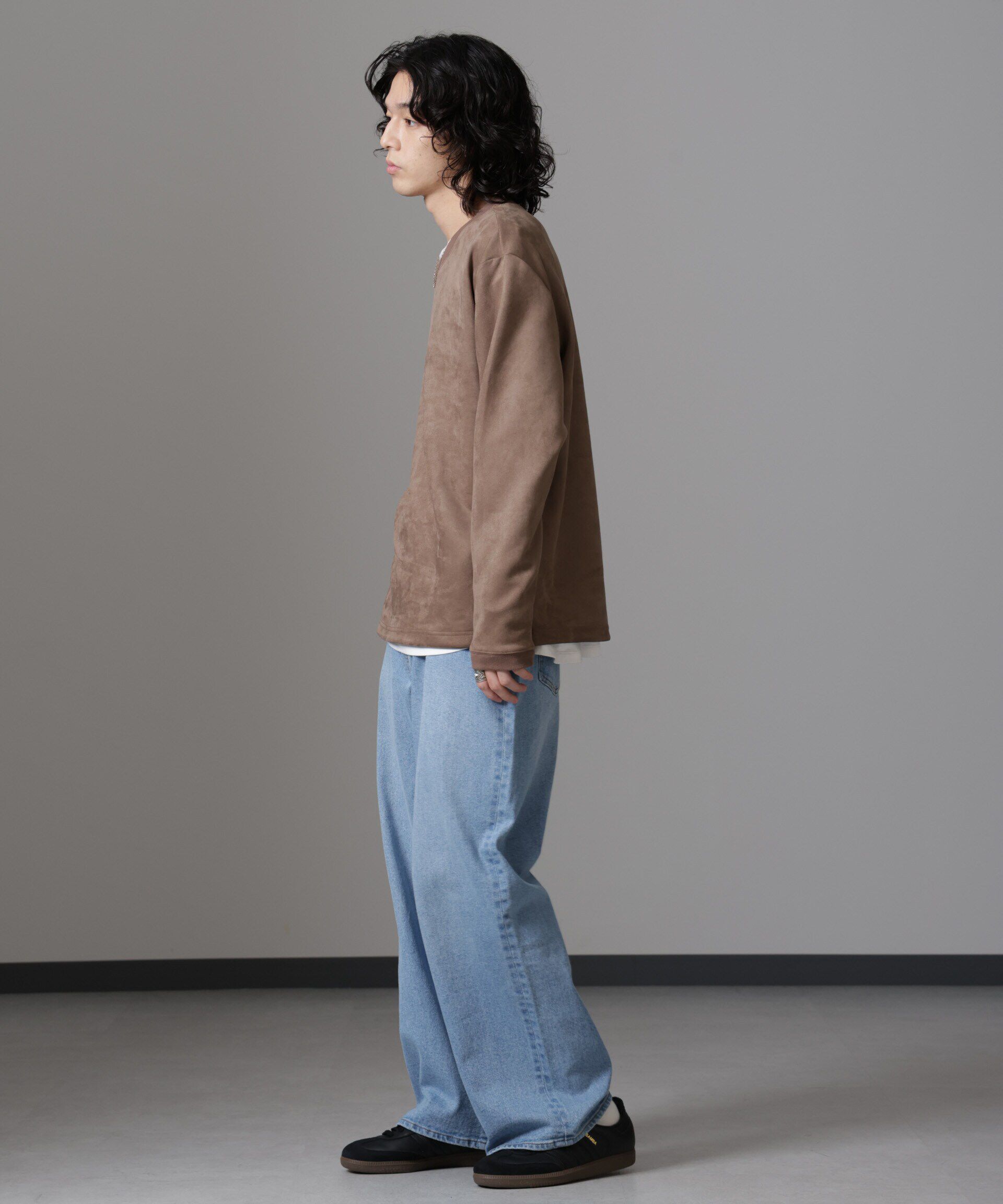 nano･universe「フェイクスエードプルオーバー 長袖」|Tシャツ・カットソー|