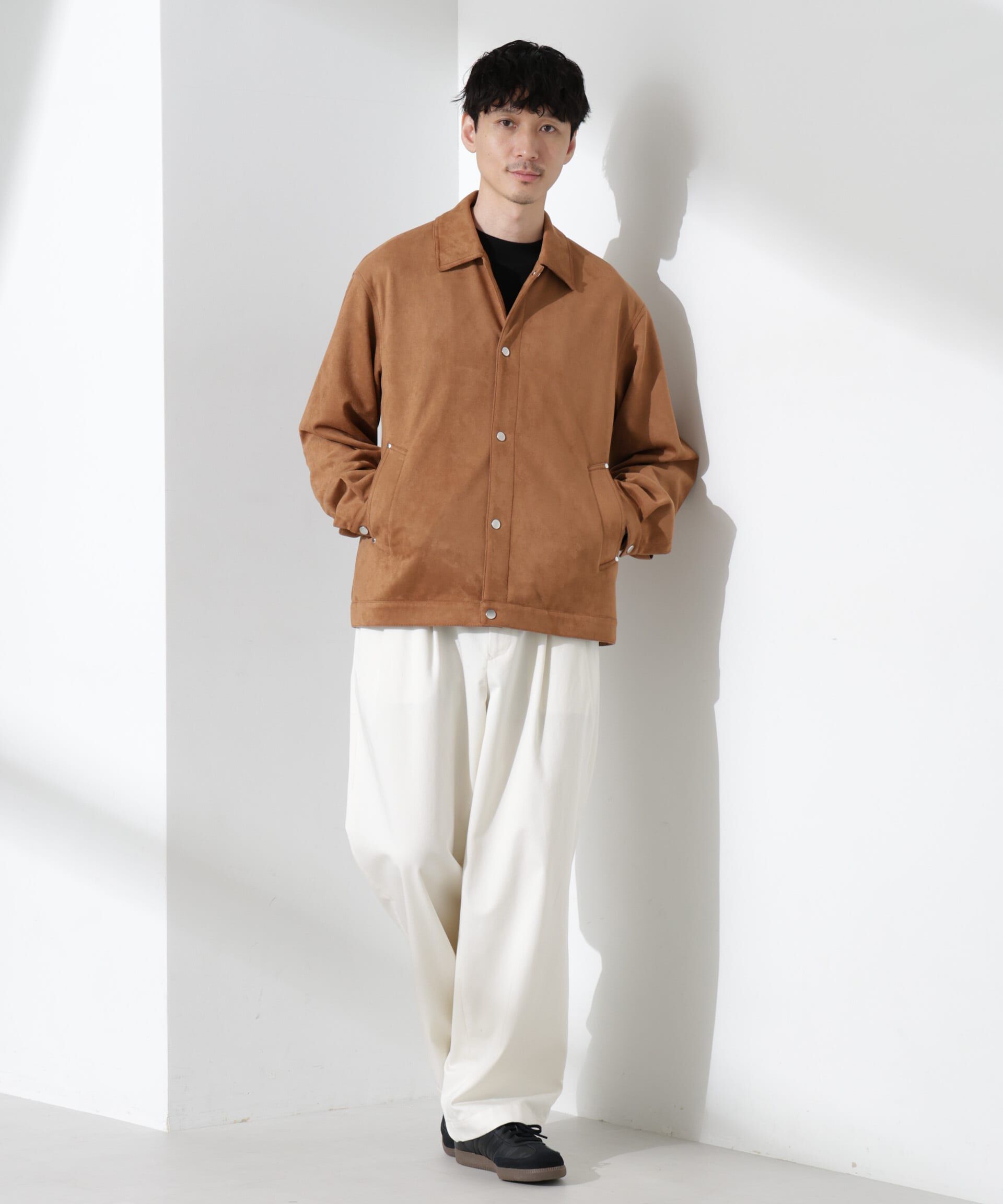 nano･universe「フェイクスエードシャツブルゾン」|ブルゾン・スタジャン|