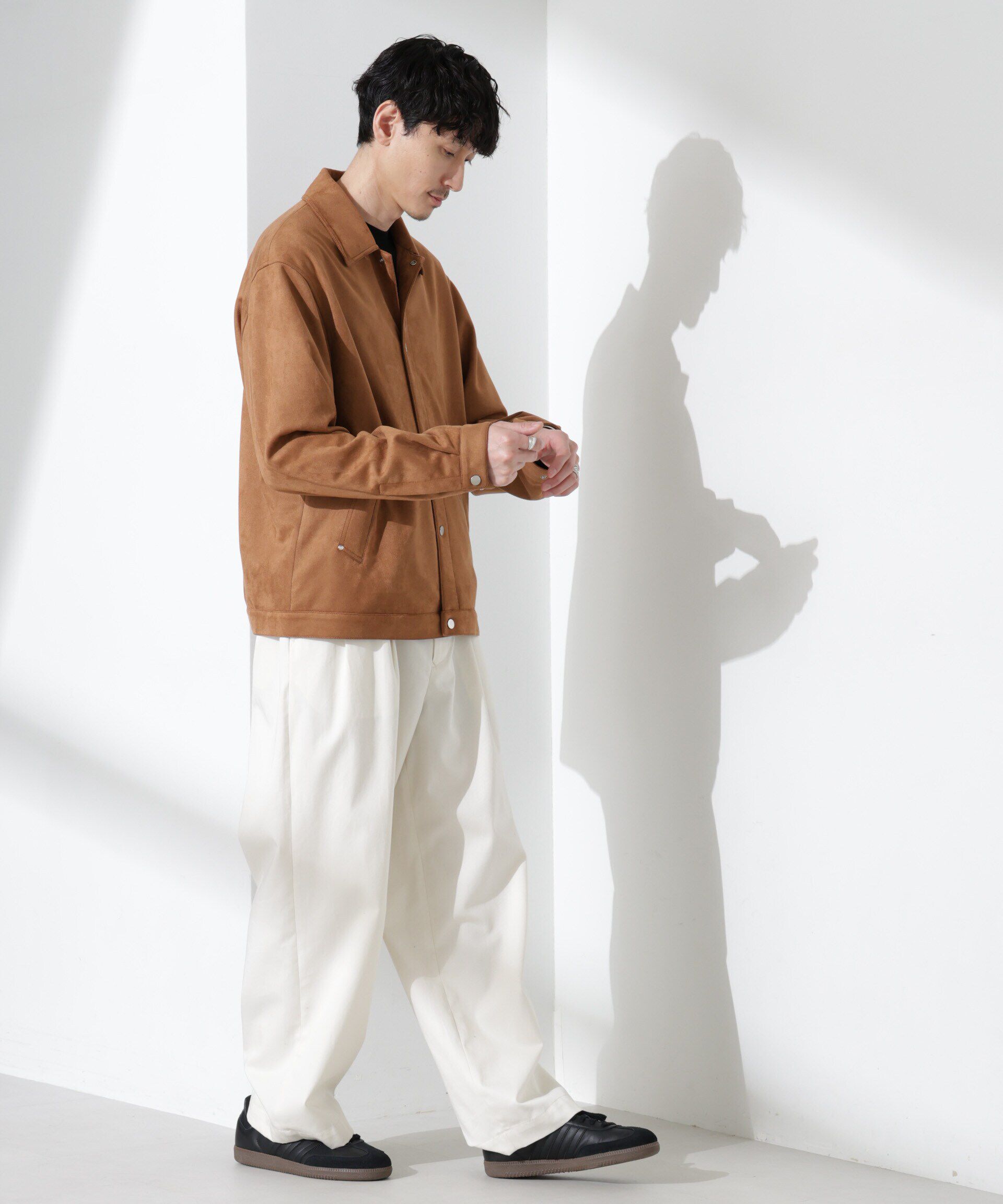 nano･universe「フェイクスエードシャツブルゾン」|ブルゾン・スタジャン|