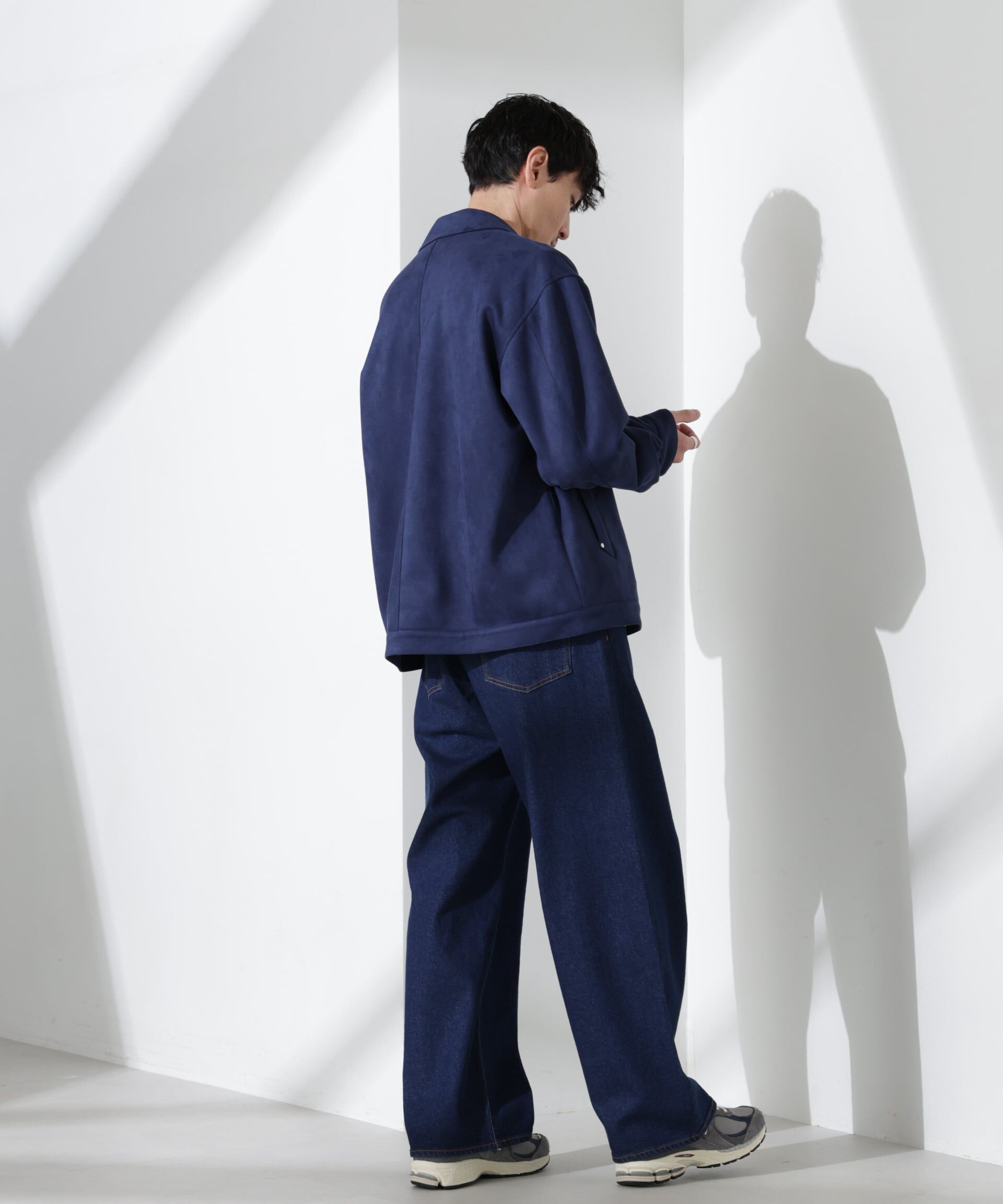 nano･universe「フェイクスエードシャツブルゾン」|ブルゾン・スタジャン|