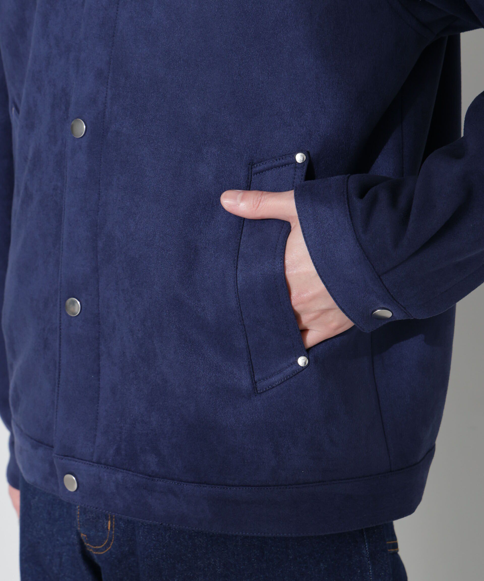 nano･universe「フェイクスエードシャツブルゾン」|ブルゾン・スタジャン|