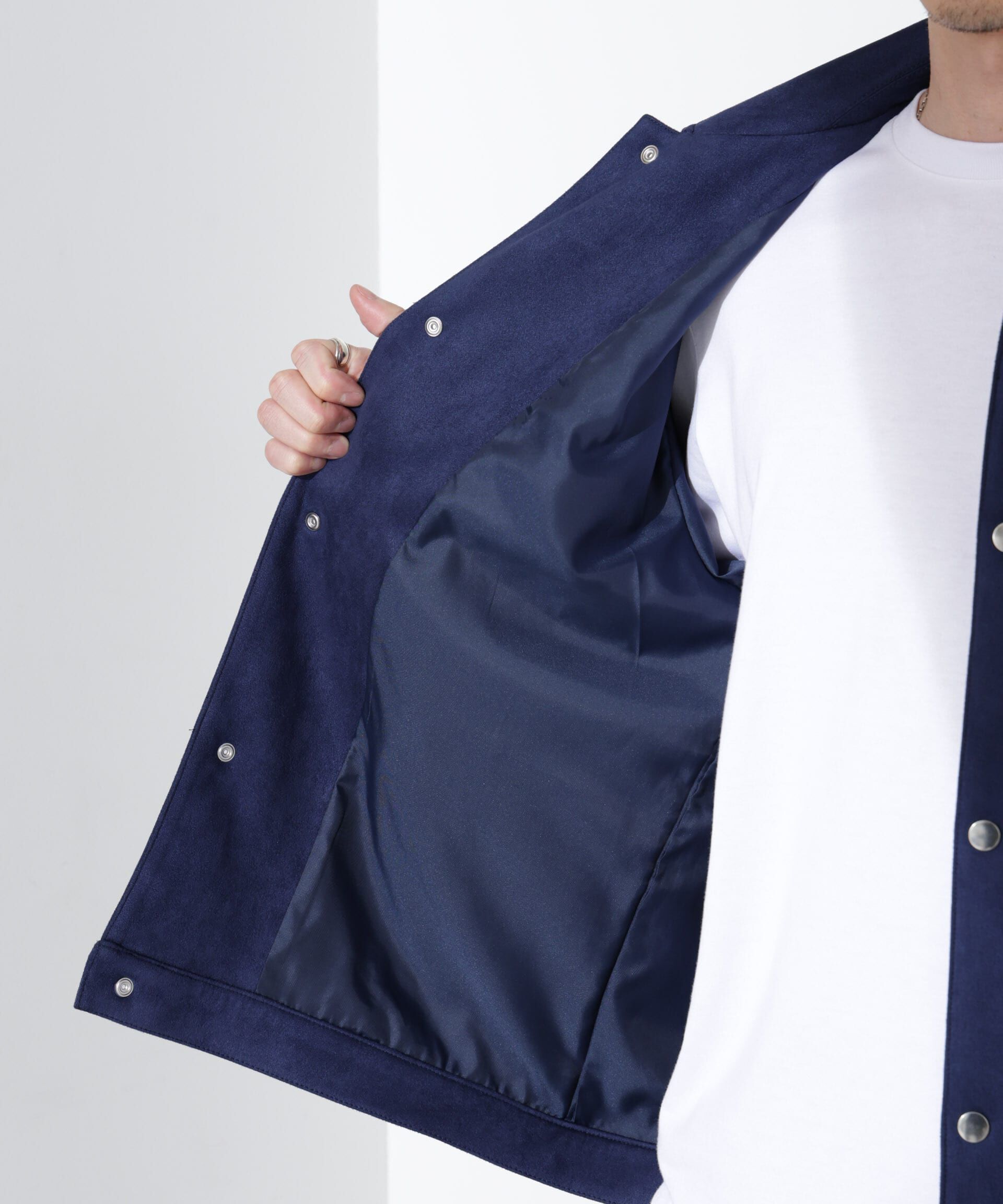 nano･universe「フェイクスエードシャツブルゾン」|ブルゾン・スタジャン|