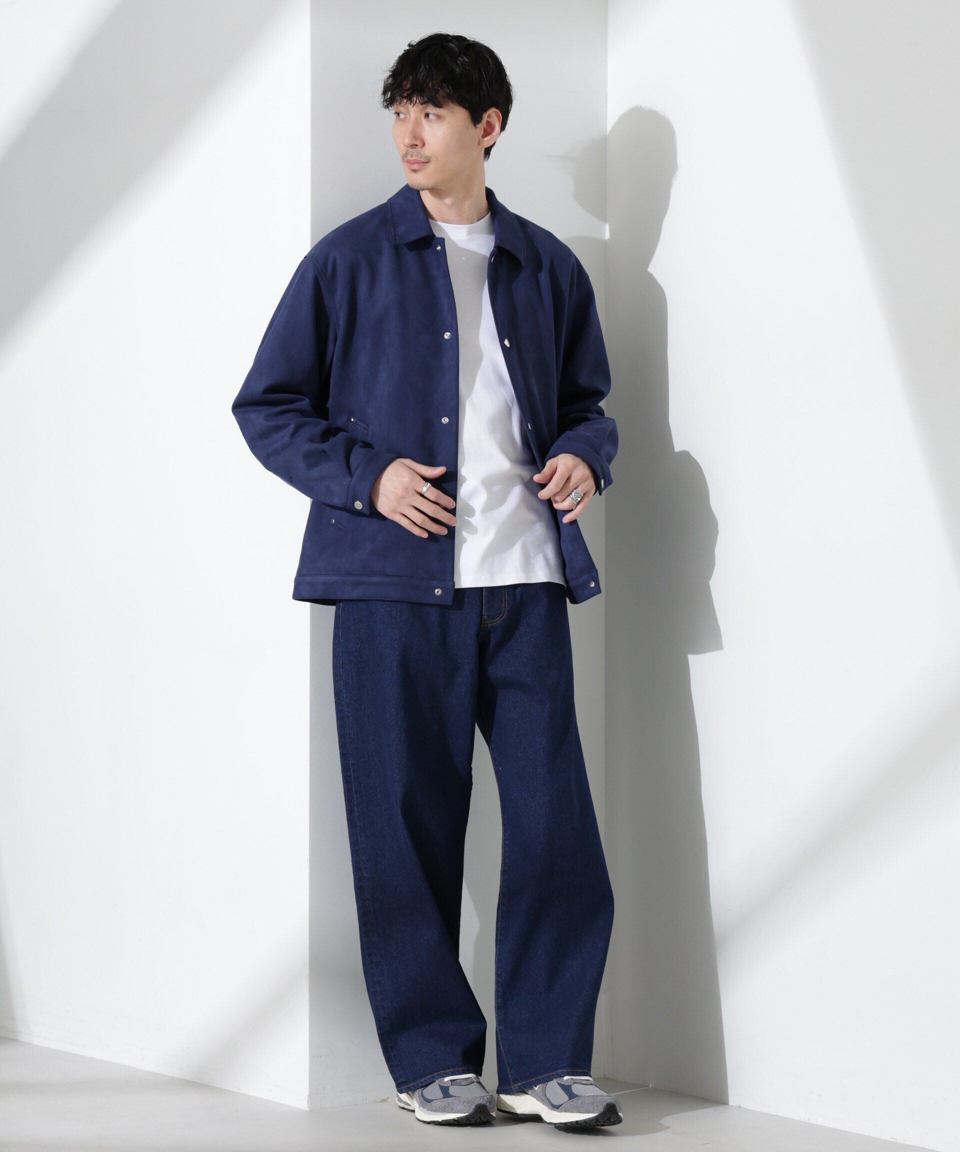 nano･universe「フェイクスエードシャツブルゾン」|ブルゾン・スタジャン|